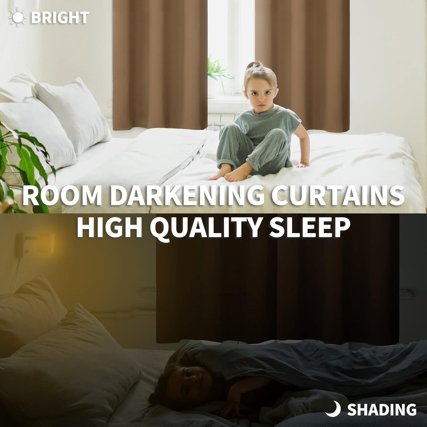 BGment Blackout Curtains for Bedroom 63 Inches Length - Rod Pocket Thermal Insulated 52 Inches Width Room Darkening Curtain Drapes for Living Room, 2 Panels, Taupe, 52 x 63 Inch