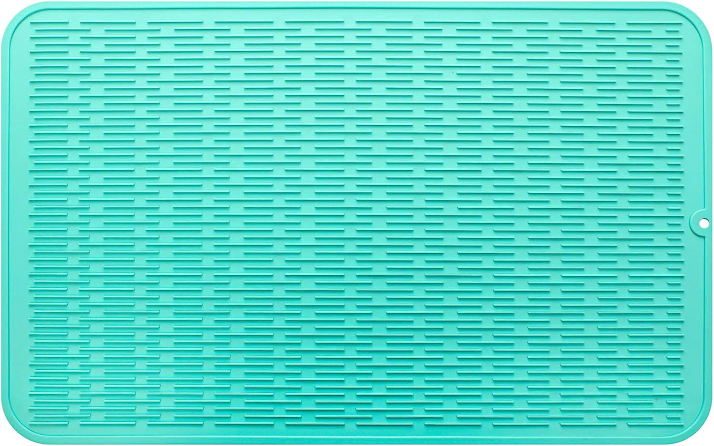 Silicone Dish Drying Mat for Multiple Usage,Easy clean,Eco-friendly,Heat-resistant Silicone Mat for Kitchen Counter or Sink,Refrigerator or Drawer Liner Mint 3XL 28 inches x 18 inches