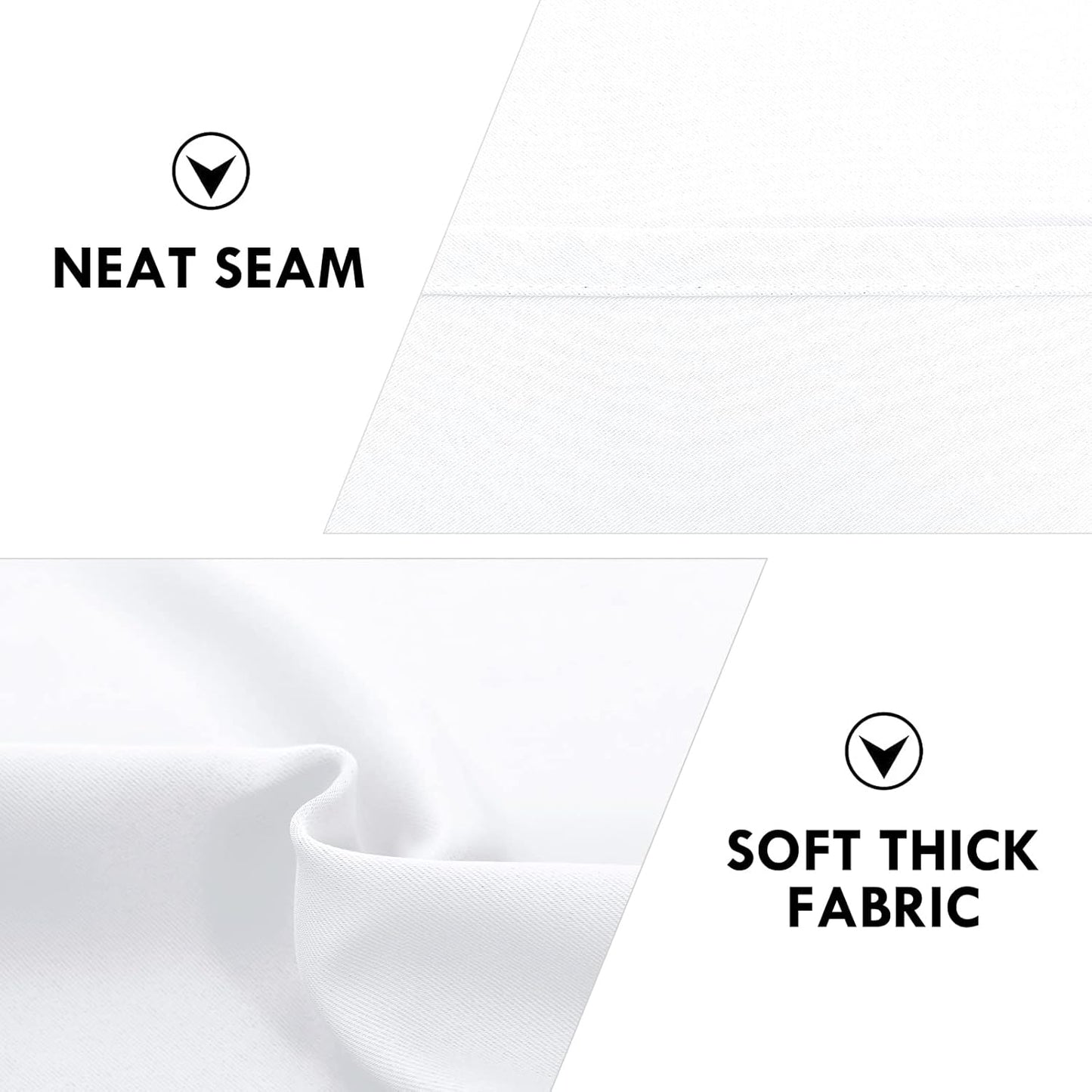 DWCN White Curtains for Living Room Thermal Insulated, 50% Light Blocking Curtains for Bedroom, Dining Room Window, W 38x L 84 Inch, Set of 2 Rod Pocket Curtain Panels