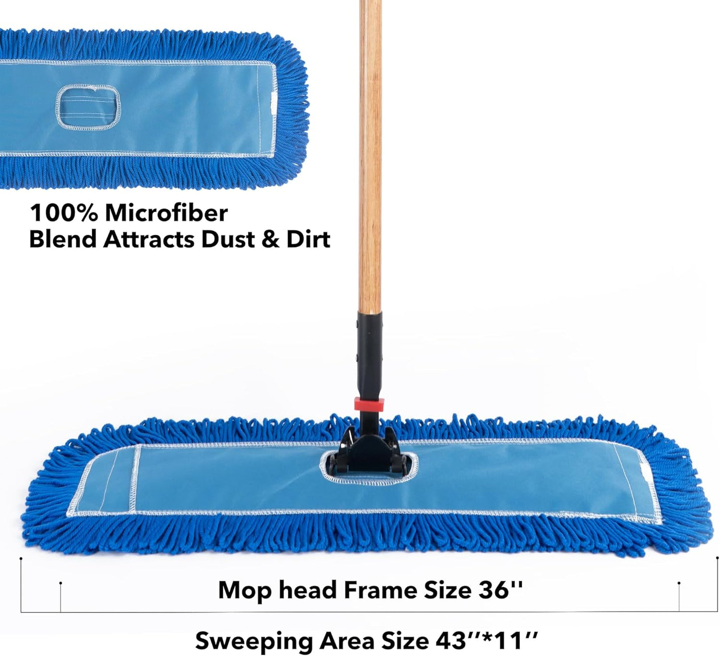 Matthew 36'' Microfiber Loop Dust Mop Washable Commercial&Residential Heavy Duty Mop Head Replacement Premium Absorbent Industrial Dust Mop Refill Pads for Hardwood, Office,Garage and Hotel -3Pack