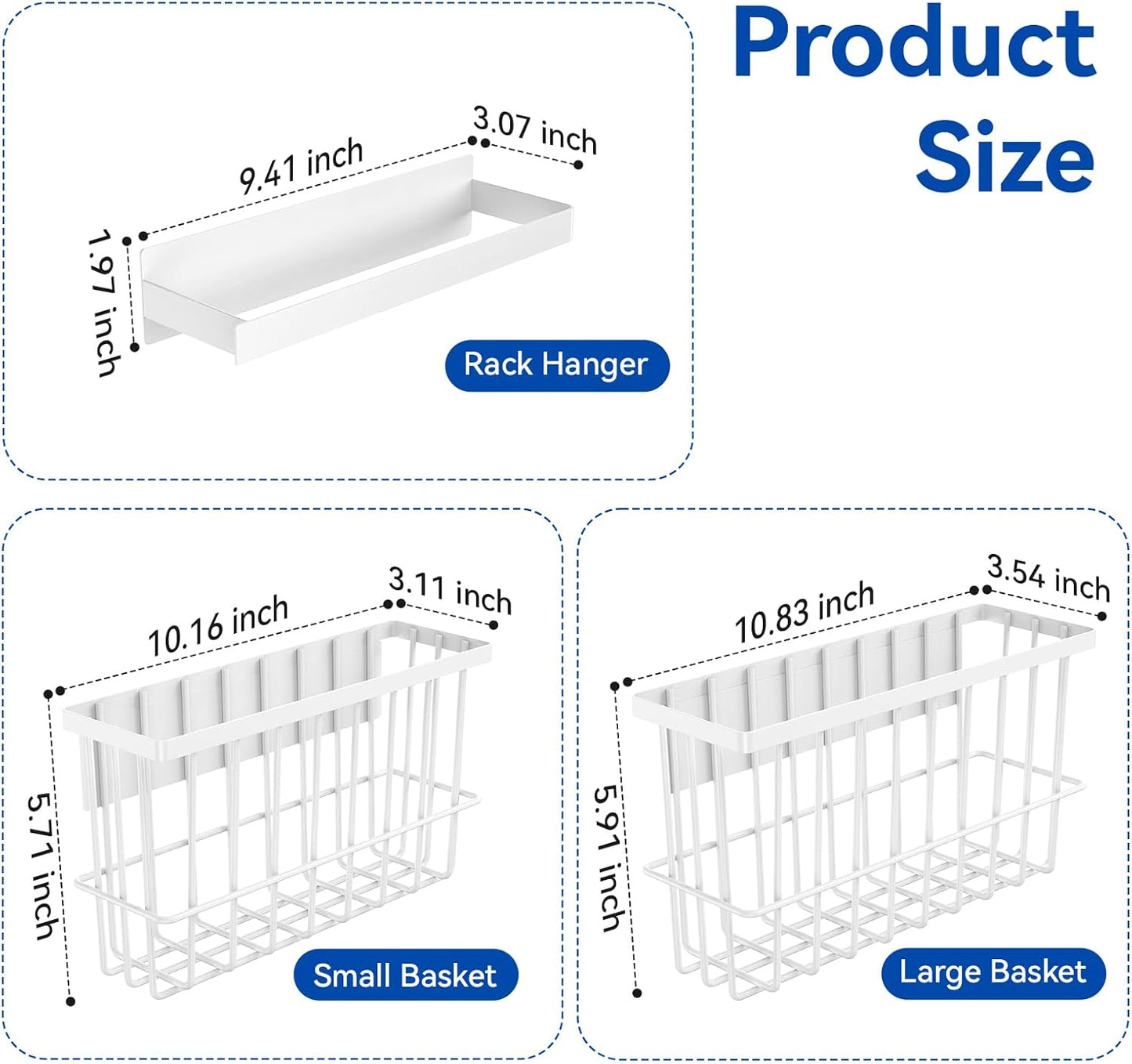 Magnetic Dryer Ball Holder and Magnetic Hanger Holder for Laundry Room Organization and Storage, Magnetic Lint Bin for Laundry Room, Iron Basket Dryer Ball Container for Laundry Room Storage (White)