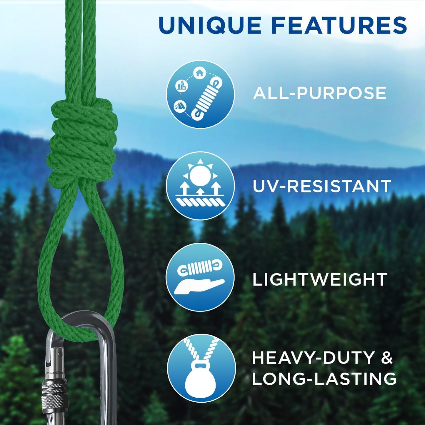 TECEUM Cotton Rope 3/16” (5 mm) – 50 FT – Strong All-Purpose Braided Rope – Natural Cotton – for Crafting, Сamping, Clothes Line, DIY, Indoor & Outdoor Use – Green