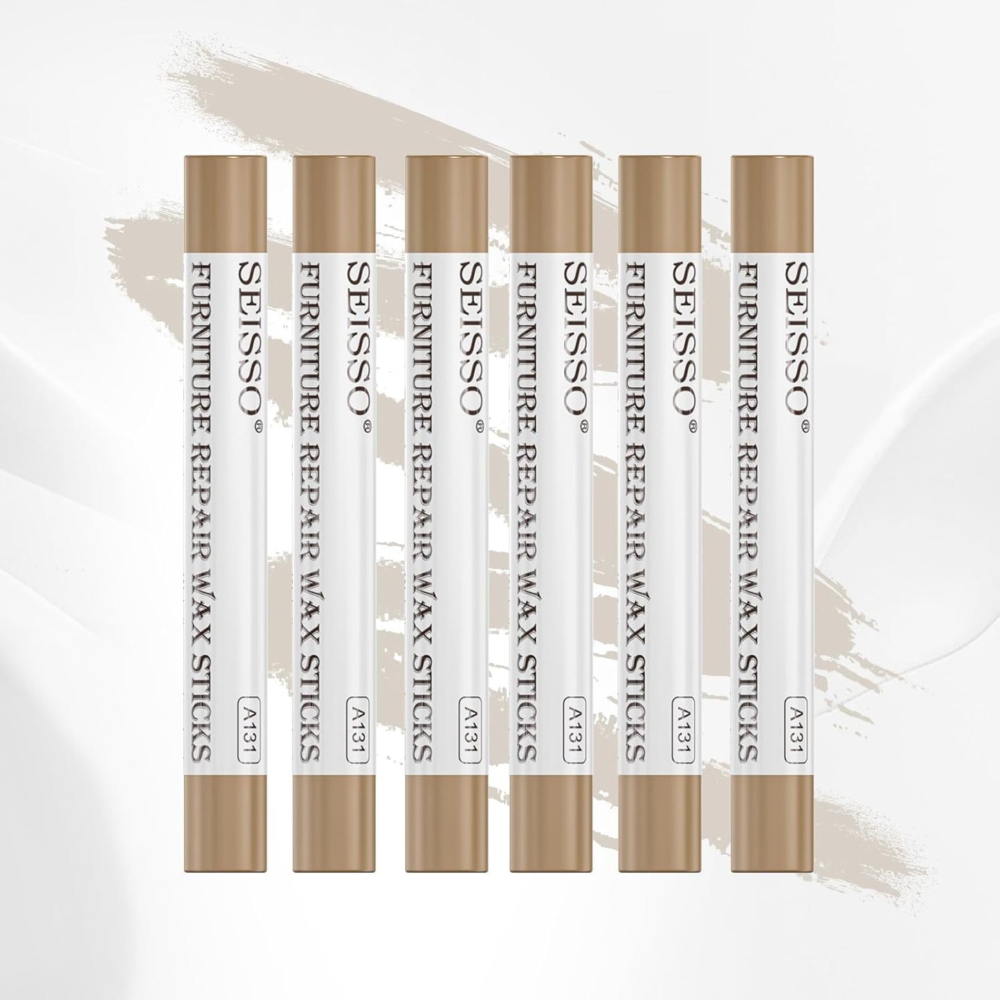 SEISSO Furniture Repair Crayon, 6 Pcs - Wood Filler Sticks, Scratch Repair Wax, Furniture Marking Repair - Scratch, Hole, Table, Wood Floor, Guitar, Covering, Instrument Fill Sticks-Cherry Wood