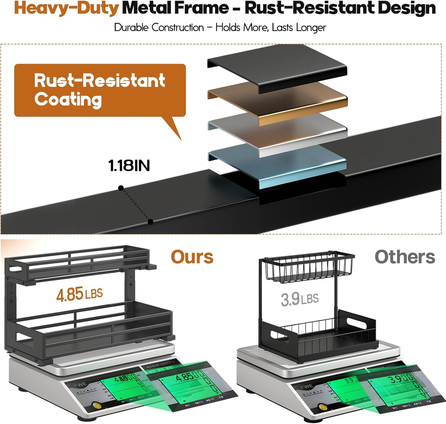 2-Pack 19"Deep Under Sink Organizer And Storage, 2-Tier L-Shaped Pull Out Cabinet Organizer with Upgraded Slide Rails, Height Adjustable Drawers for Kitchen&Bathroom, Extra-Large Storage Shelves–Black