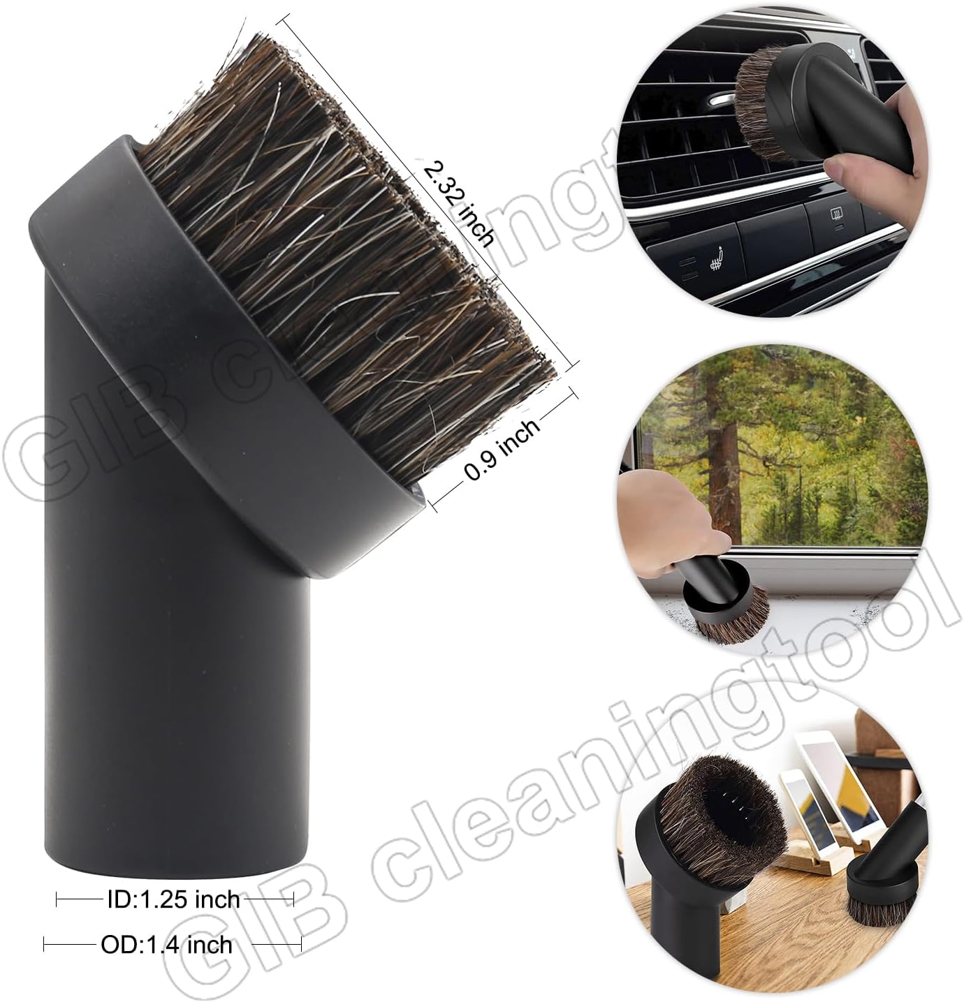 10 Pcs Universal Vacuum Attachments for Shop Vac Accessories - 2 1/2" to 1 1/4" and 1 7/8" to 1" Vacuum Hose Adapter Kit, Vacuum Brush Attachment Flexible Crevice Tool, Vacuum Extension Wand