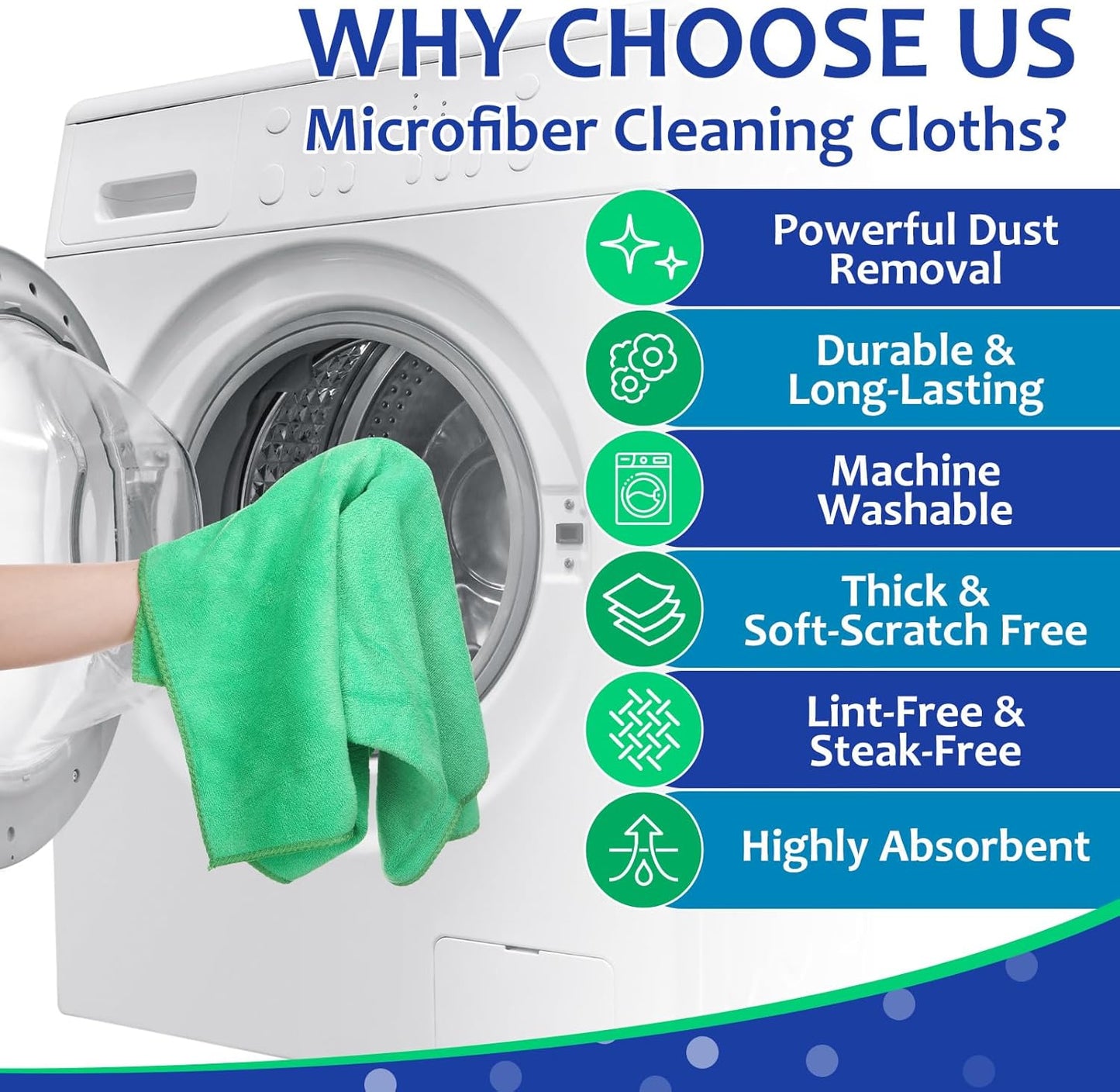 Newwiee 3 Pcs Extra Large Microfiber Cleaning Cloth 30" x 20" Washable Reusable Microfiber Towel Streak Free Lint Free Cloth for Cleaning Home Glass Office Window Bathrooms (Red,Blue,Green)