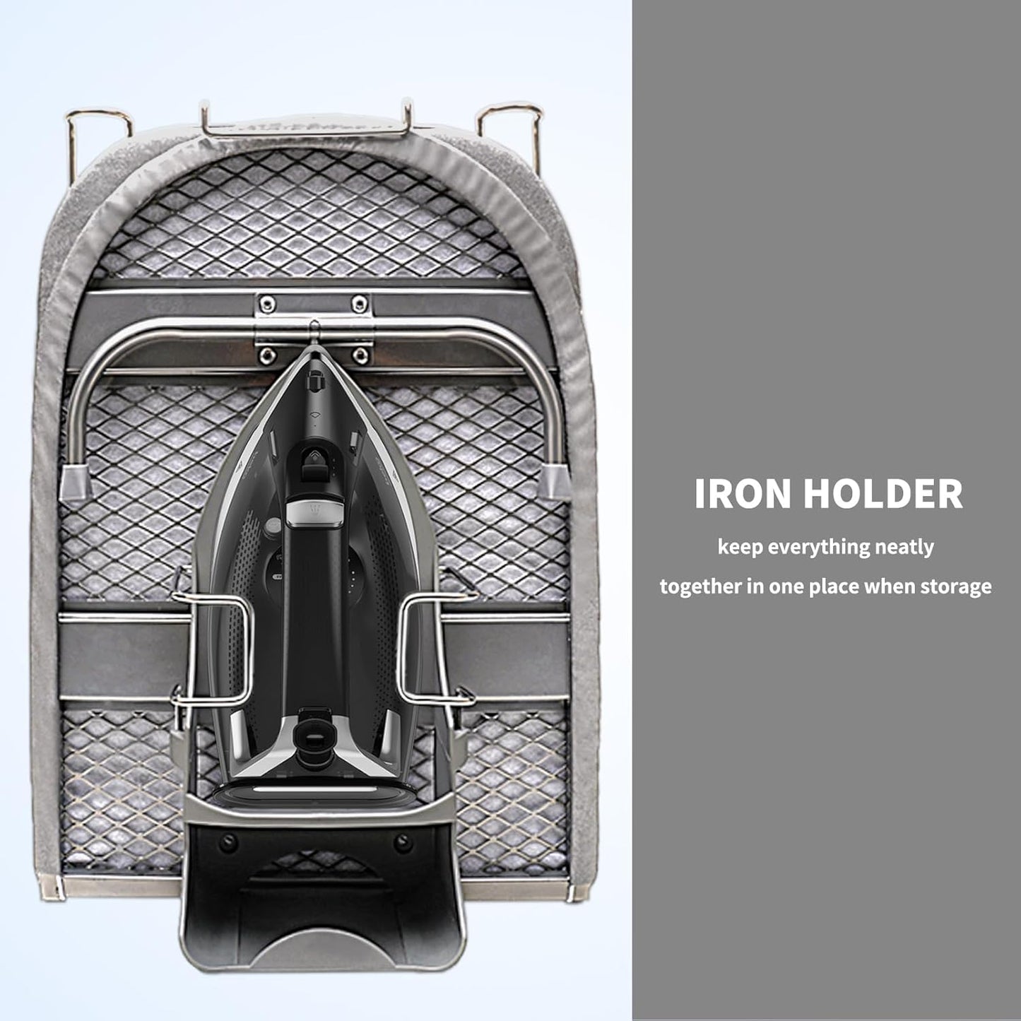 Folding Tabletop Ironing Board with Iron Holder Rest, Portable Space Saving Small Metal Ironing Board with Heat Resistant Cotton Cover