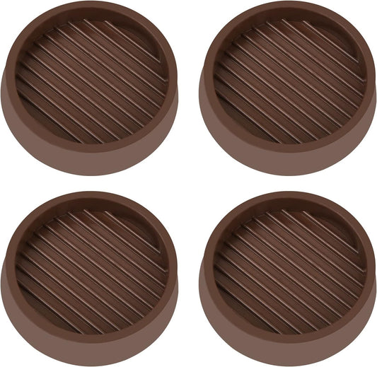 2X2 Round Rubber Caster Cups, Non Slip Furniture Pads, Anti-Slip Gripper, Anti Skid Furniture Feet, Anti Slide Floor Protector for Bed Couch Table Chair Stoppers (Brown, 4 Pack)