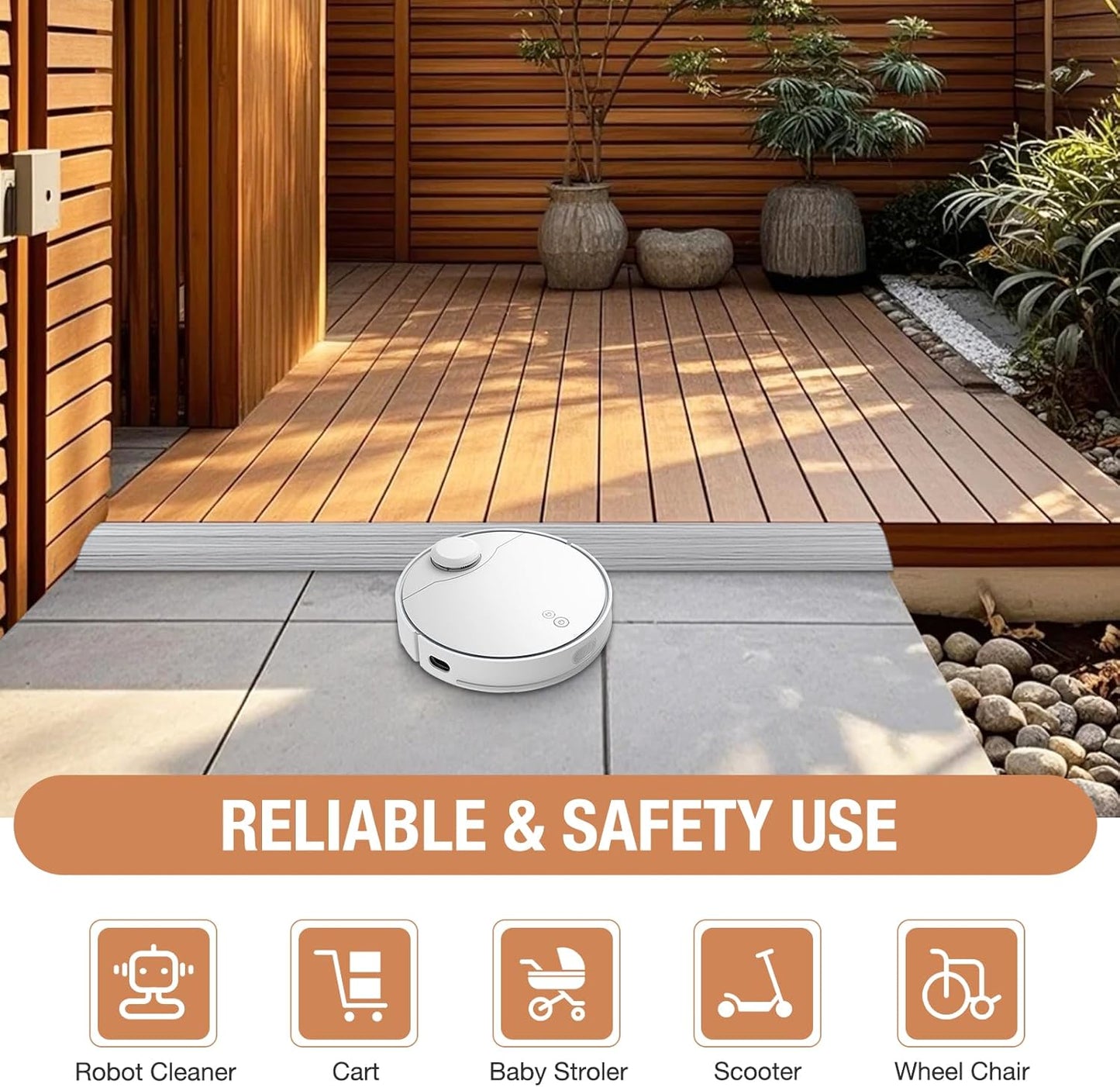 Floor Transition Strip Self Adhesive Vinyl Door Threshold for Doorways Carpet Edging Trim Overlap Edge Reducer for Laminate Floor, Carpet, Tile (Light Gray Wood Grain, 2/5" to 3/5", 10Ft)