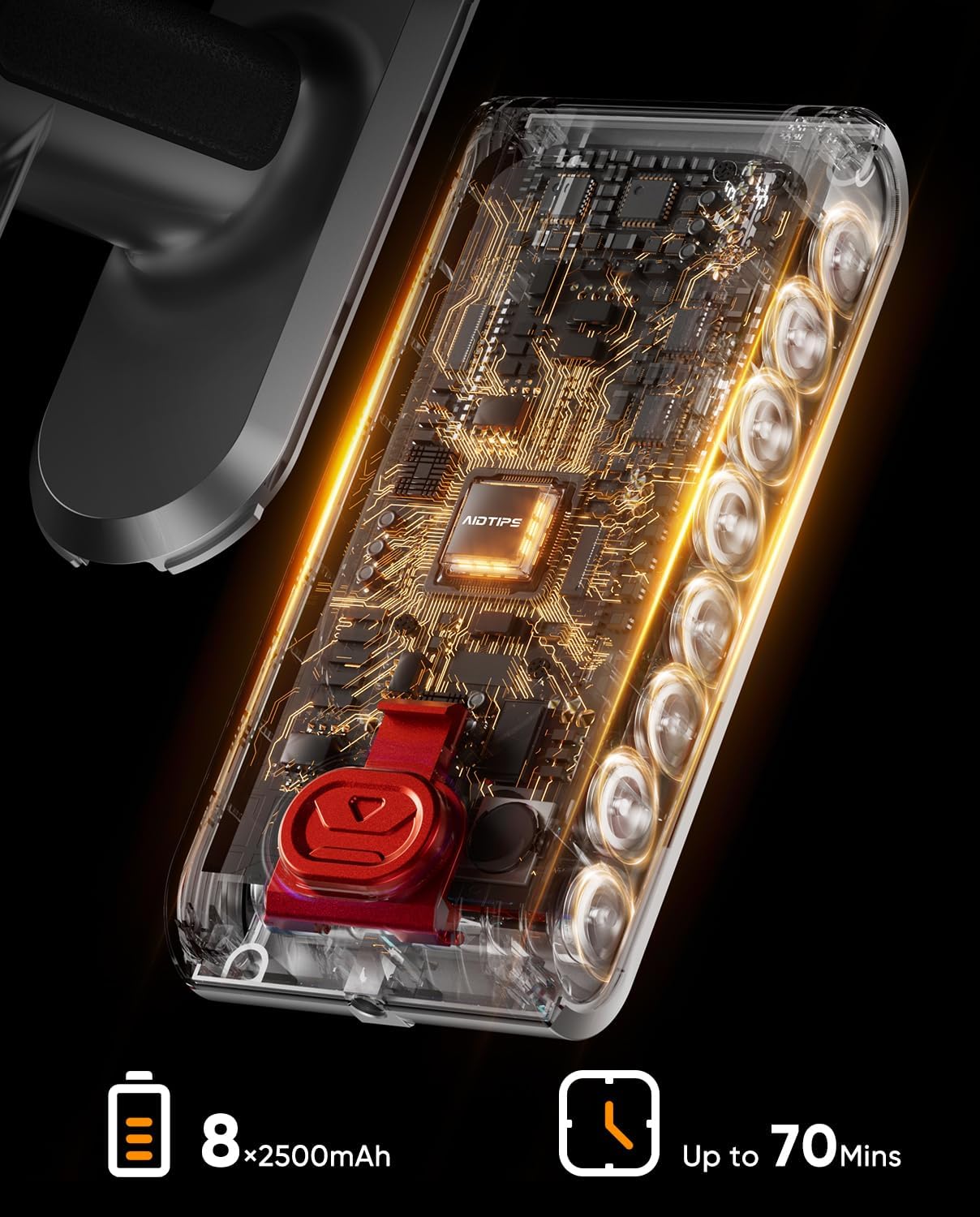 Cordless Vacuum Cleaner, 600W/50KPA, Max 70 Mins Runtime, Self-Standing Vacuum Cleaners for Home, Anti-Tangle Stick Vacuum, Smart Display Vacuum Cordless with 1.8L Cup for Pet Hair/Carpet (Gold)