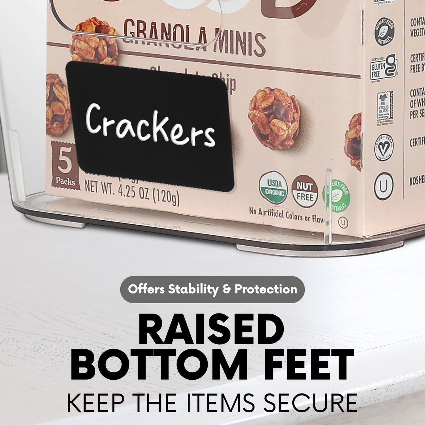 Clear Plastic Storage Bins, Perfect for Kitchen Organization or Pantry Organizers and Storage, Refrigerator Freezer Fridge Organizer Storage Containers Bin for Organizing Medicine Cabinet Organizer