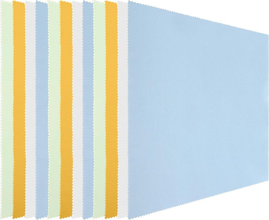 Frienda 12 Pack Large Microfiber Glass Cleaning Cloths 12 x 12 Inch Oversized Sunglasses Cleaning Cloths for Electronics Glasses Screens and Lenses (Green, Yellow, Blue, Light Gray)