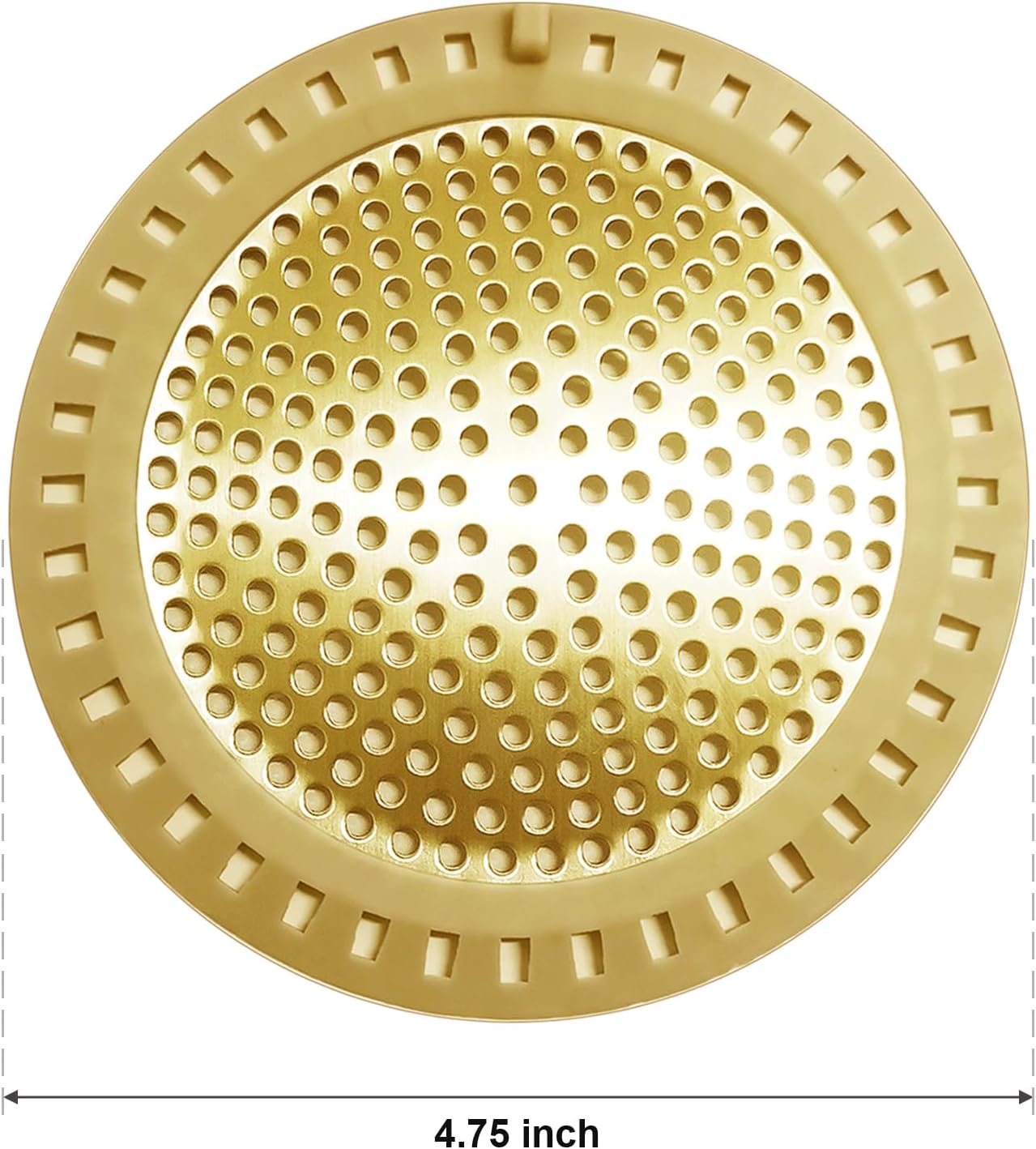 2PCS Hair Catcher Shower Drain/Strainer/Cover/Filter/Trap, Bathtub Drain Cover Hair Catcher, Hair Stopper for Bathroom Sink/Floor Drain, Stainless Steel and Silicone Drain Strainer, Gold