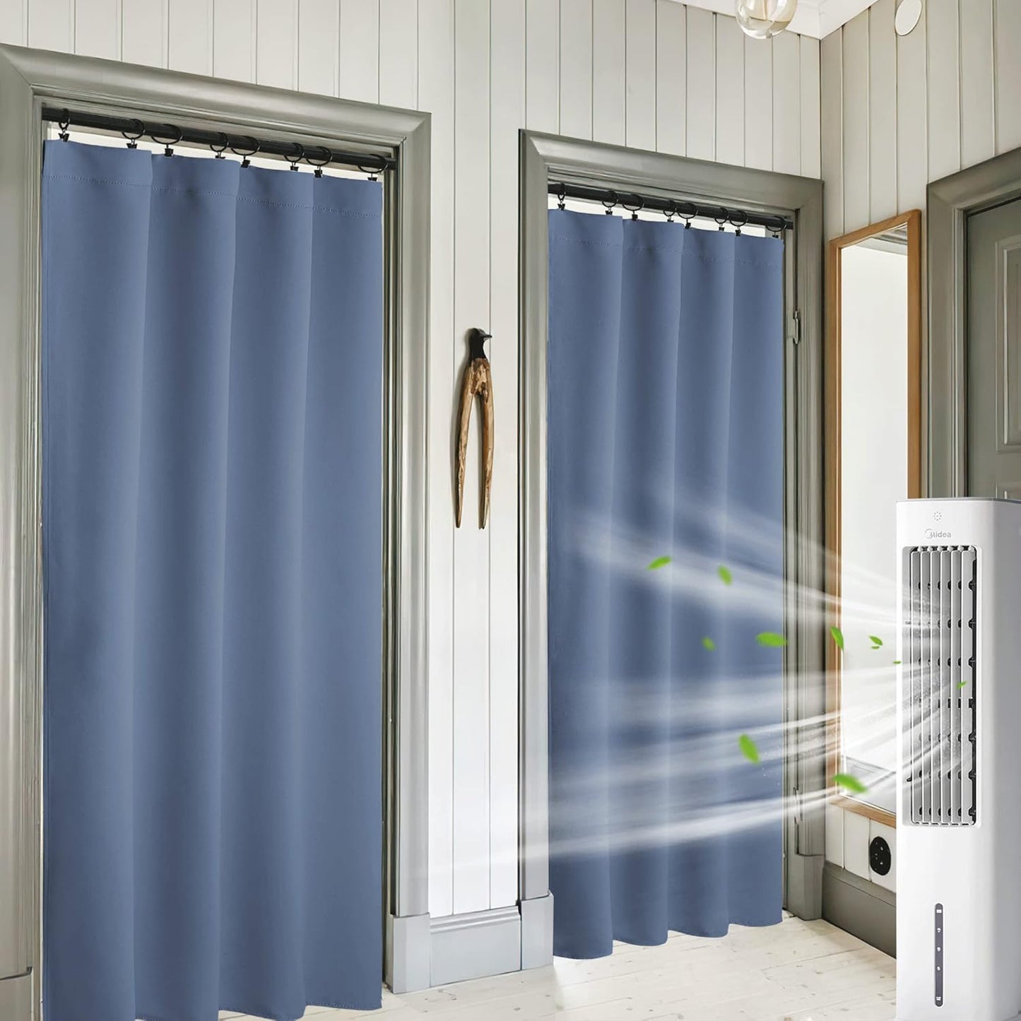 RYB HOME Blackout Curtains 84 inches Length - Thermal Inslulating Privacy Window Curtains & Drapes for Bedroom, W42 x L84 inches, Stone Blue, 1 Pair