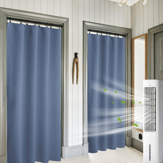 RYB HOME Blackout Curtains 84 inches Length - Thermal Inslulating Privacy Window Curtains & Drapes for Bedroom, W42 x L84 inches, Stone Blue, 1 Pair