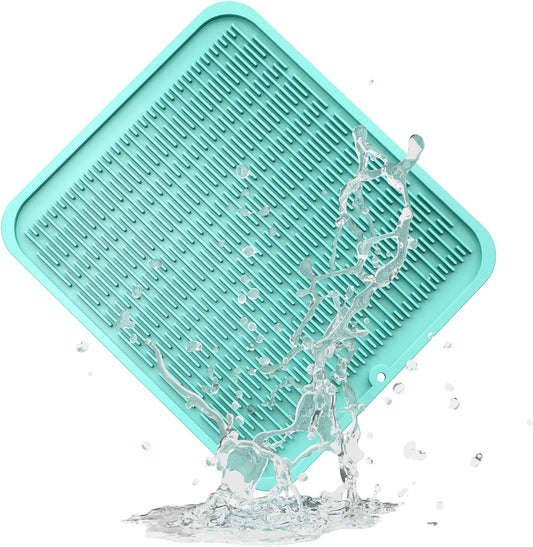 ZLR Silicone Dish Drying Mat for Kitchen Counter, Eco-Friendly Fast Dry Dish Mat, Easy Clean Multi Usage Drying Matt, Heat Resistant Trivet, 16" x 18" XL, Mint Green