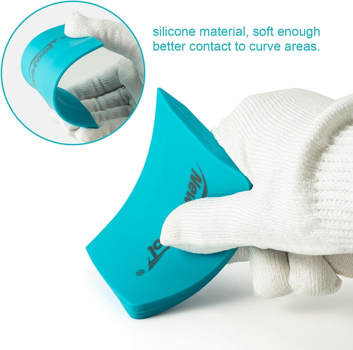 NEWISHTOOL Soft Silicone Small Squeegee for Vinyl, 2 PCS PPF Tools Window Tinting V-Blade Scraper for Window Film Application, Car Paint Protective Film Installation & Water Removal