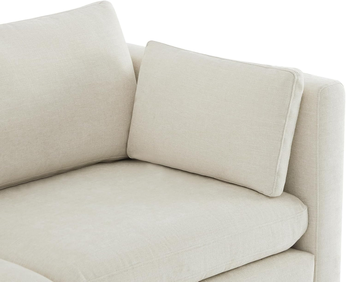 CHITA Sectional Sofa Set, Comfty Cloud Couch, FSC Certified Deep Seat Sectional Couch for Lving Room, 112 inch Width, 3 Seat Modern Modular Sofa, Linen