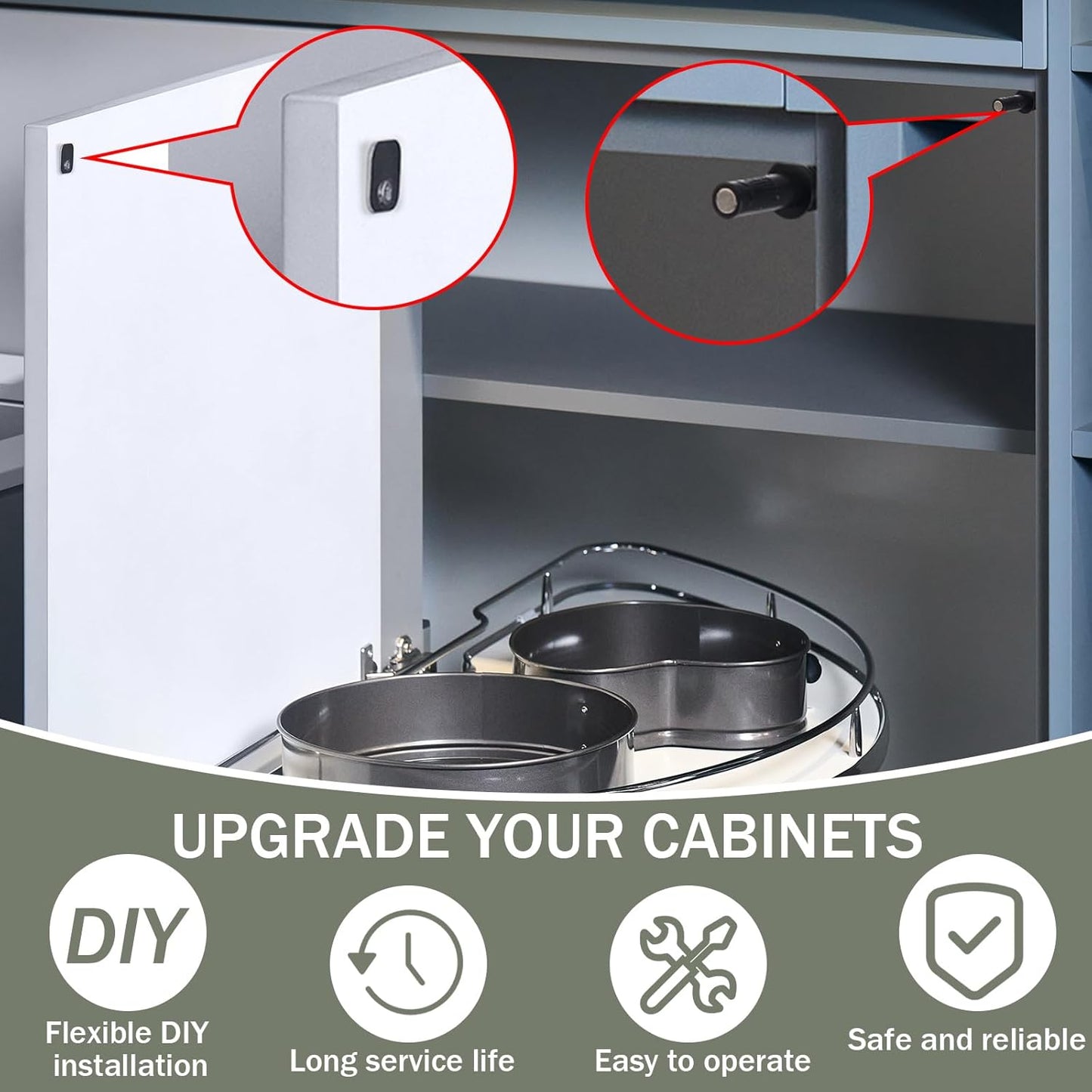 Lounsweer 50 Pack Magnetic Push Latches for Cabinet Door 2.87 Inches Short Push to Open Cabinet Hardware Pop up Lock Magnetic Latch for Closet Cupboard Wine Rack Dresser Drawer Sliding Door (Black)