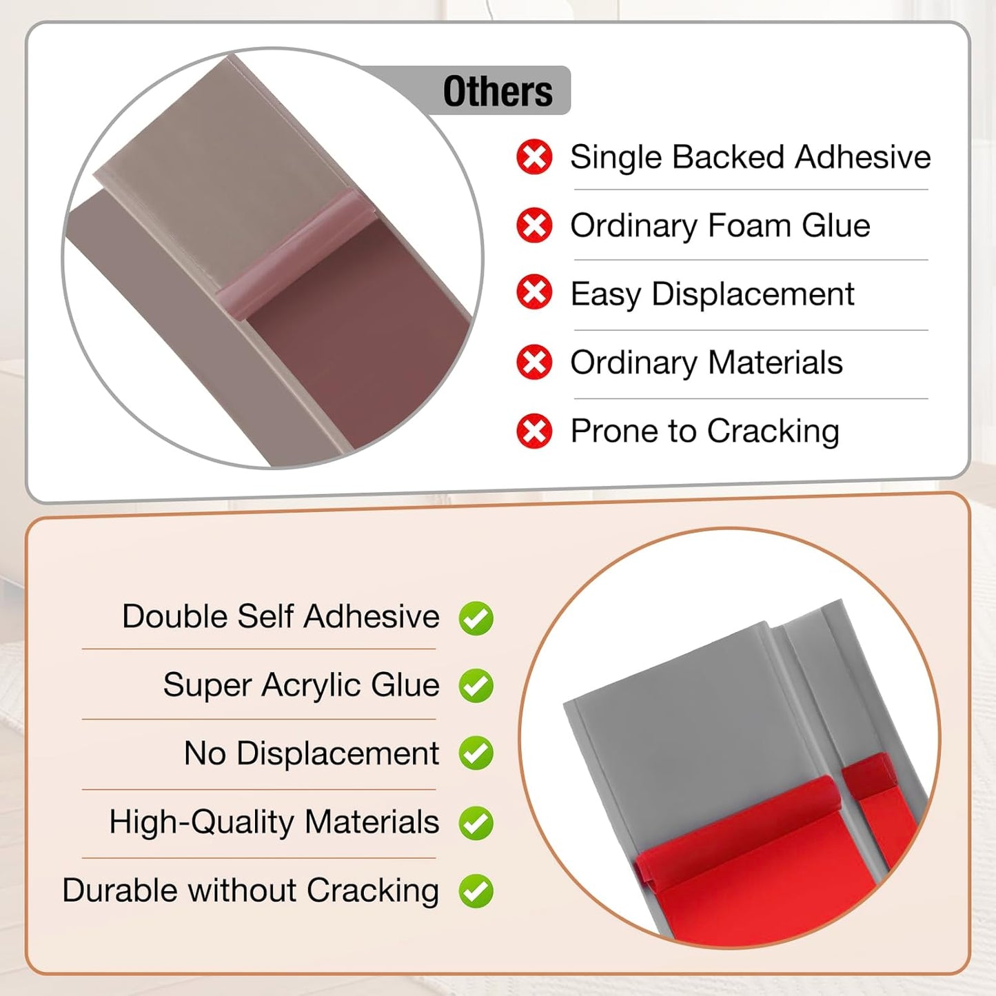 Floor Transition Strip Self Adhesive Vinyl Door Threshold for Doorways Carpet Edging Trim Overlap Edge Reducer for Laminate Floor, Carpet, Tile (Gray, 2/5" to 3/5", 3.3Ft)