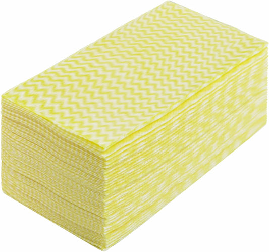 Disposable Dish Cloths Disposable Cleaning Towels Heavy Duty Reusable Cleaning Cloths Dish Rags for Kitchen,11.8 x 21 inches - 50 Counts/Pack,Yellow