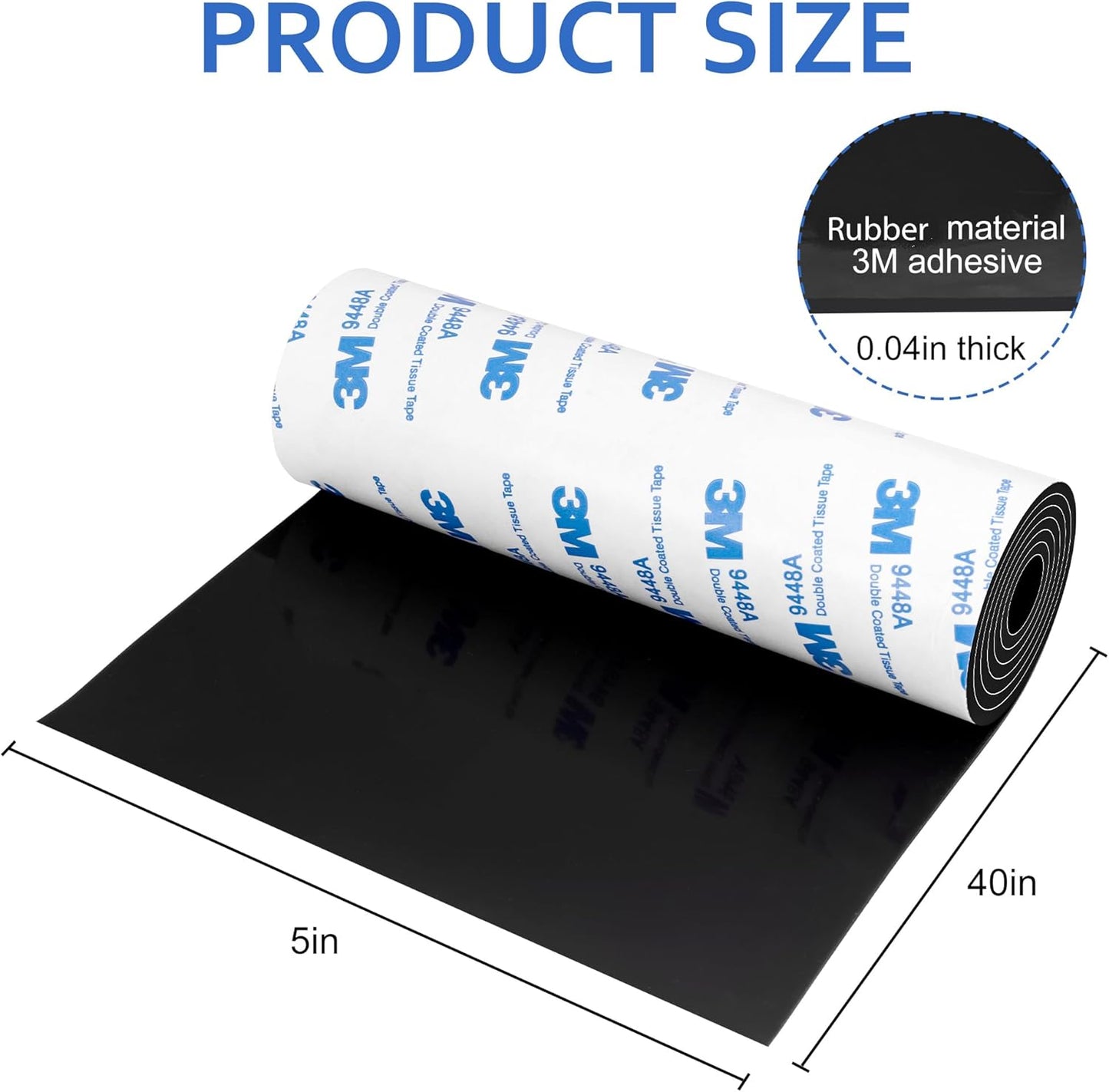 Non Slip Furniture Pads, 5" x 40" Rubber Furniture Pads Anti Skid Pads Non Slip Self Adhesive Cuttable Rubber Tape Strip Roll for Protecting Hardwood Floors Chair Wall Protector - Black