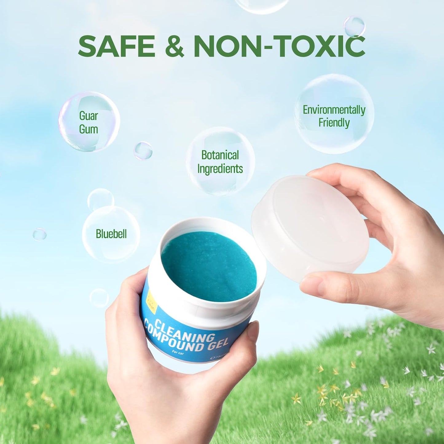 CLICK CLEAN 2Pcs Cleaning Gel for Car, 7oz Car Detailing Tools, Cleaning Putty Gel, Interior Cleaner Universal Dust Cleaner for Keyboard, Laptop, Air Vents (Bluebell)