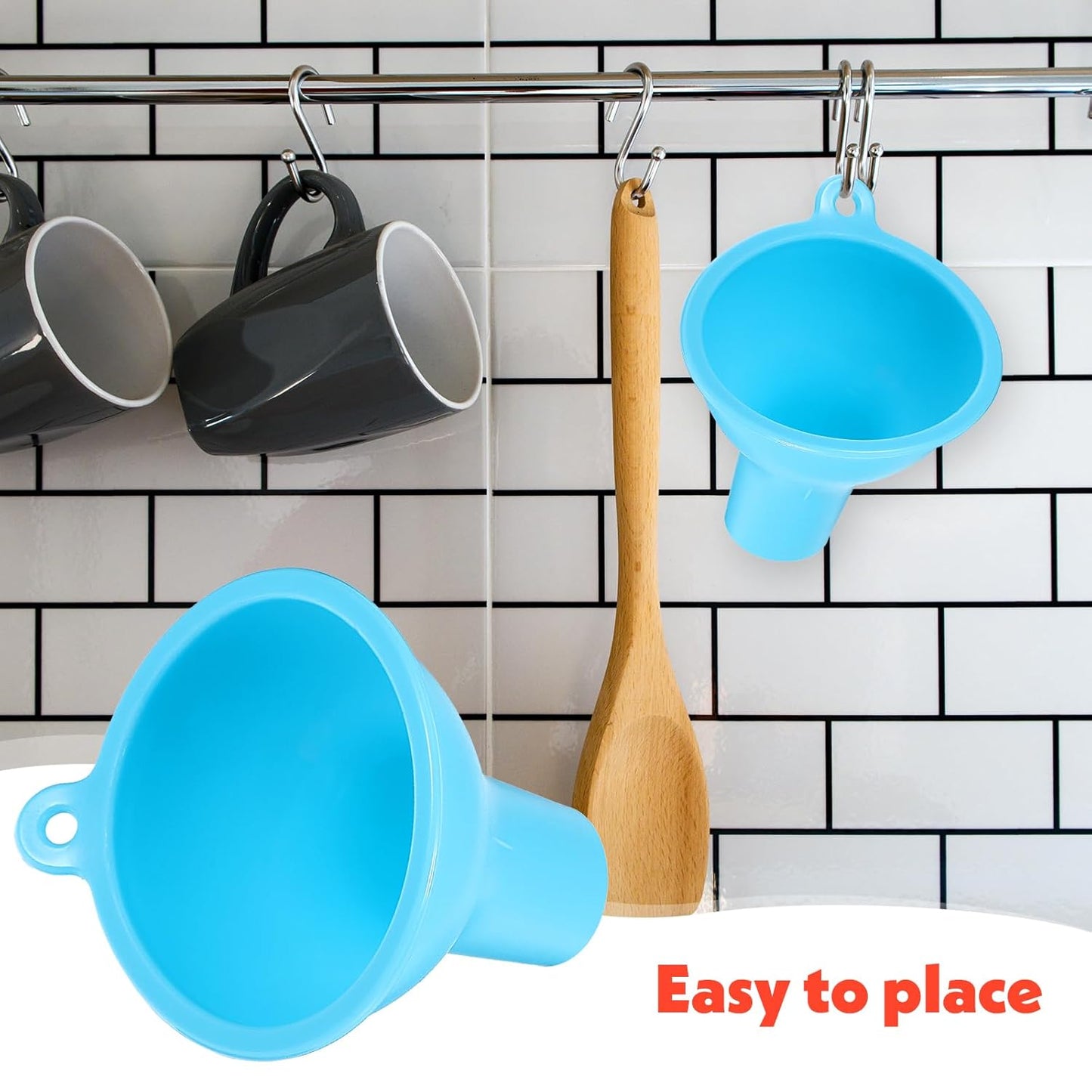 4 Pcs Funnels for Kitchen Use Filling Bottles Silicone Funnel Wide Mouth Funnel Multi Color Flexible Condiment Funnels Kitchen Gadgets Accessories for Filling Water Bottle Liquid Transfer