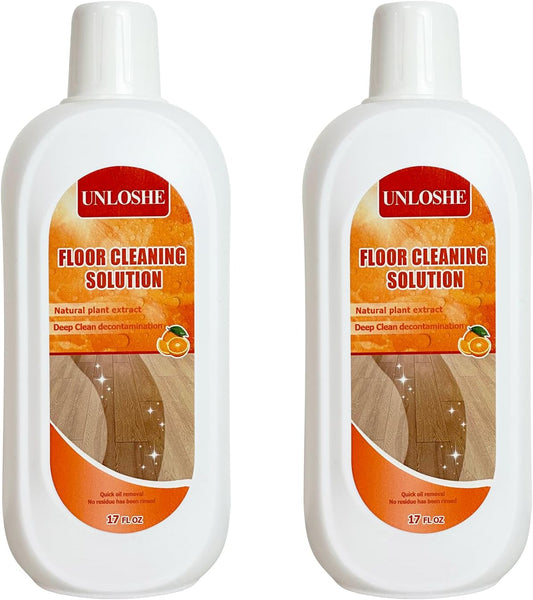 Floor Cleaning Solution for Multiple Hard Floors - 34 fl oz Floor Cleaner, For All Robot Vacuums with Mopping and Cordless Wet/Dry Vacuum Mops, Deep Clean for Tile, Wooden Floor, Laminate (Orange)