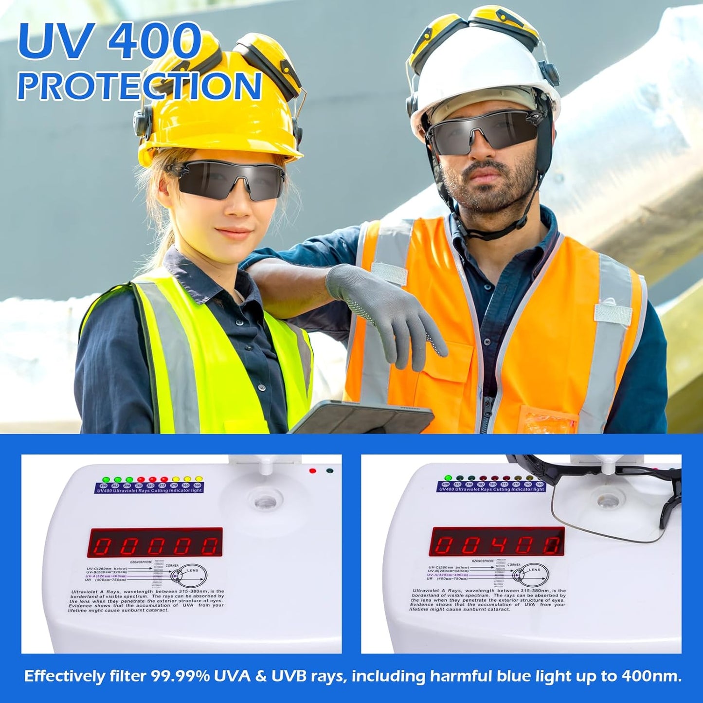 OXG 12 Pack Safety Glasses for Men Women, ANSI Z87.1 Safety Goggles Impact Resistant Protective Eyewear for Work, Outdoor