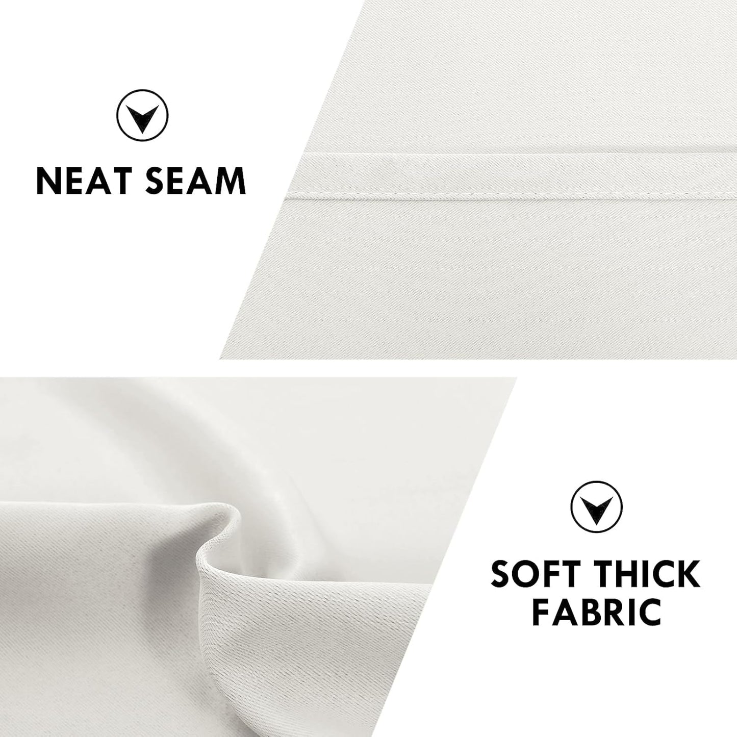 DWCN Blackout Curtains for Living Room Thermal Insulated, Energy Saving & Noise Reducing Bedroom Curtains, Ivory, W 70x L 84 Inch, Set of 2 Rod Pocket Curtain Panels