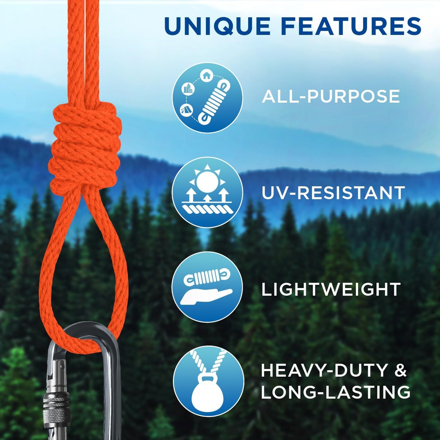 TECEUM Cotton Rope 3/16” (5 mm) – 100 FT – Strong All-Purpose Braided Rope – Natural Cotton – for Crafting, Сamping, Clothes Line, DIY, Indoor & Outdoor Use – Orange