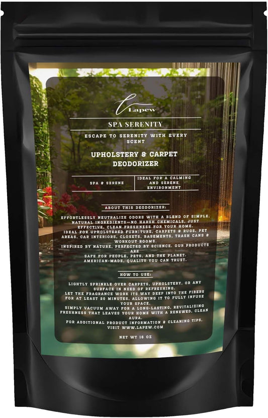Spa Serenity Carpet Freshener Powder 16 oz | Powerful Odor Eliminator for Home | Upholstery Deodorizer | Carpet Deodorizer | Pet Urine | Cat Litter Box