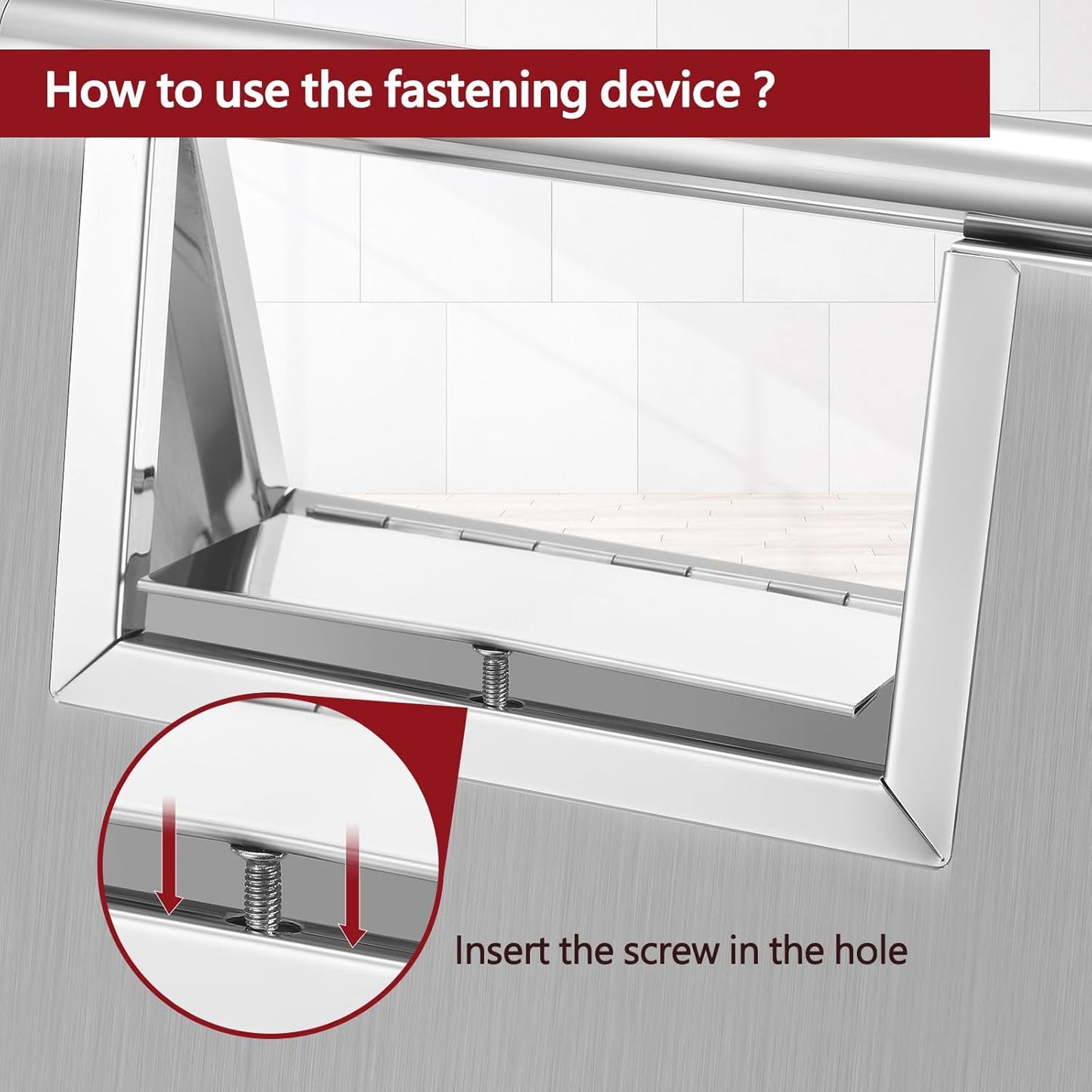 Kigley 2 Pcs Wet Floor Sign, 17 Inch Stainless Steel Caution Wet Floor Sign Double Sided Portable Foldable Bilingual Safety Warning for Hotel Market Restroom Restaurant Office (Silver)