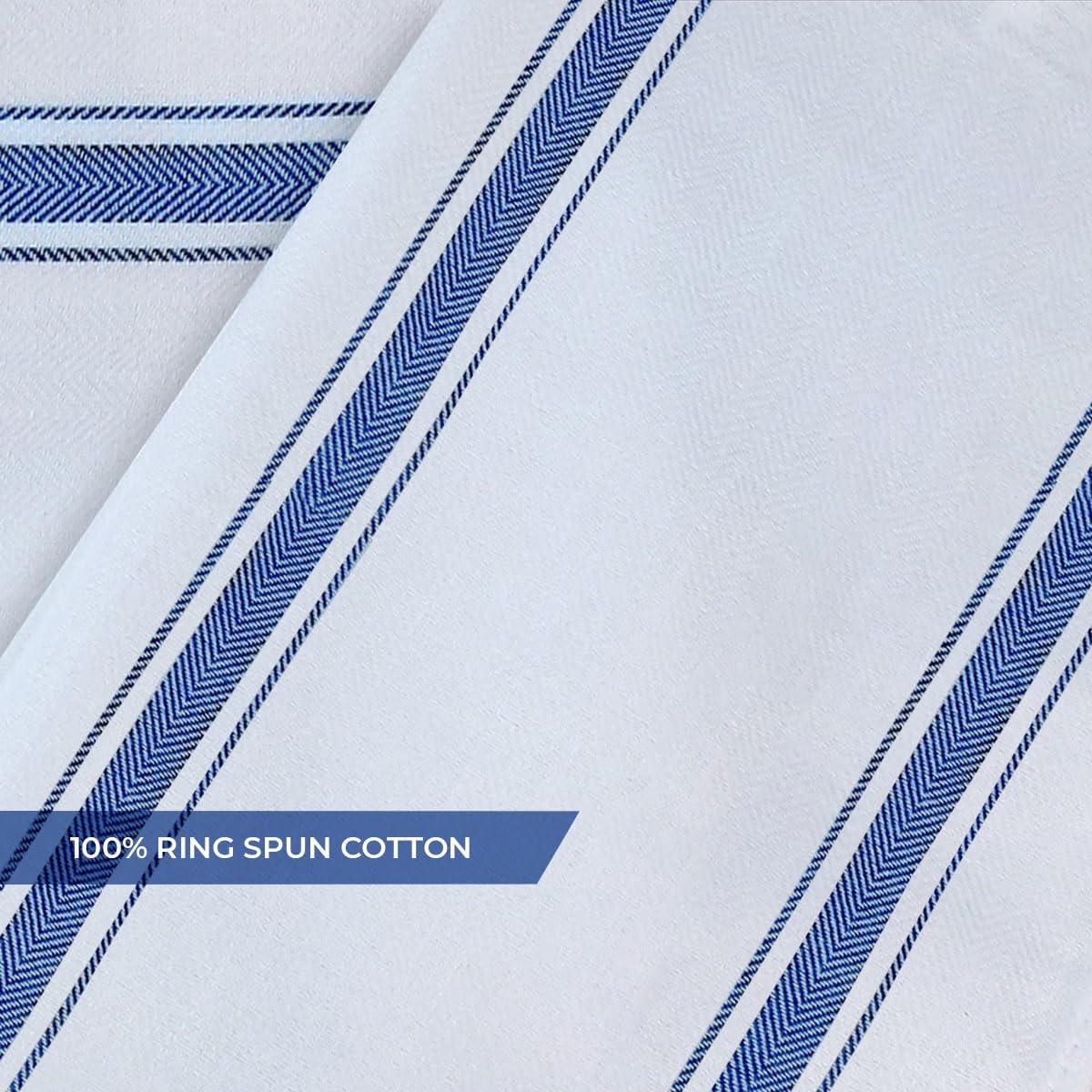 Dish Towels Set (Value Pack of 45) Size 15x25 Inch, 100% Cotton Soft & Absorbent Linen Kitchen Towels, Tea Towels, Reusable Cleaning Cloths for Household Cleaning (Blue)