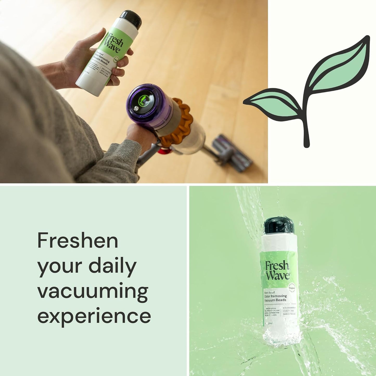Fresh Wave Vacuum Odor Eliminating & Deodorizer Beads, 5.25 oz. - Safer Odor Relief, Natural Plant-Based Odor Eliminator, Odor Absorbers for Home, Keeps Vacuum Fresh Between Uses