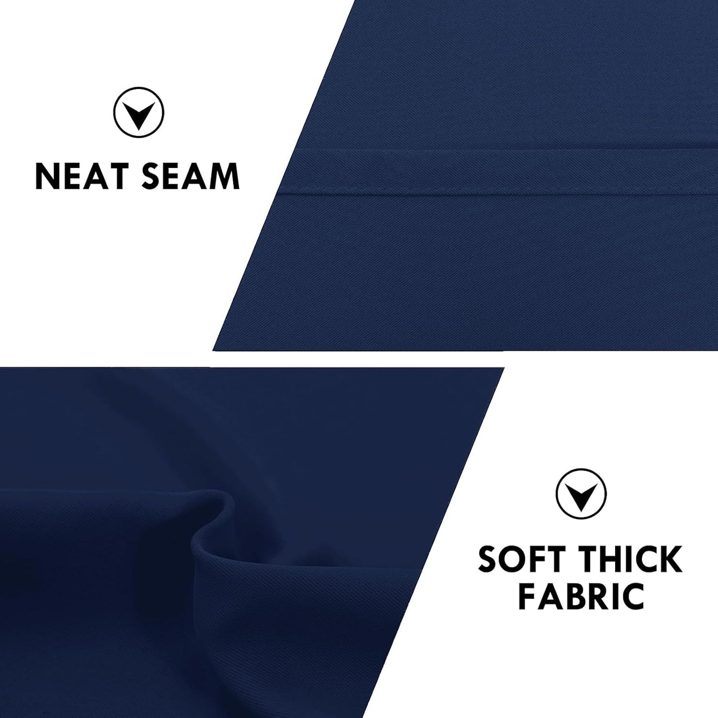 DWCN Blackout Curtains 72 Inch Length for Bedroom 2 Panels Set, Room Darkening Insulated Thermal Drapes for Living Room, Rod Pocket Window Treatment Curtain Panels (W42 x L72 Inch, Navy Blue)