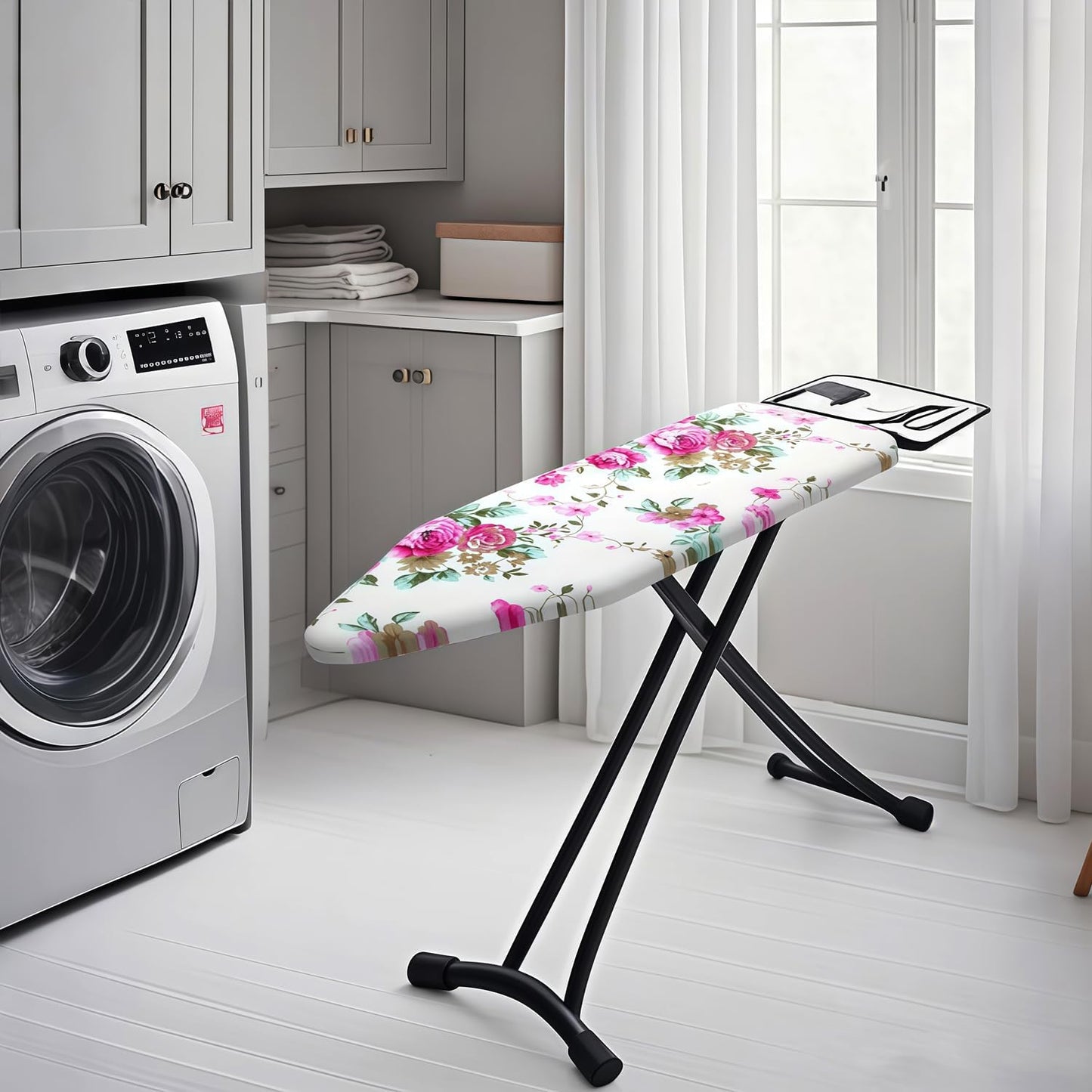 Ironing Board Cover with Two 5MM Thick Feltpads,13"x43"Heat Resistant Replacement Ironing Board Cover and Pad,Fits Standard Ironing Boards,Durability and Easy to Install