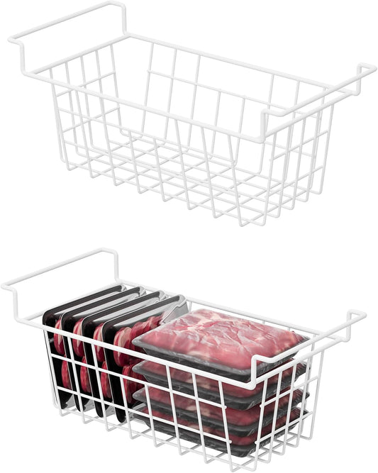 SANNO Chest Freezer Baskets, Deep Freezer Organizer Bins Sturdy Metal Wire Freezer Organizer for Home Kitchen, 17.5in