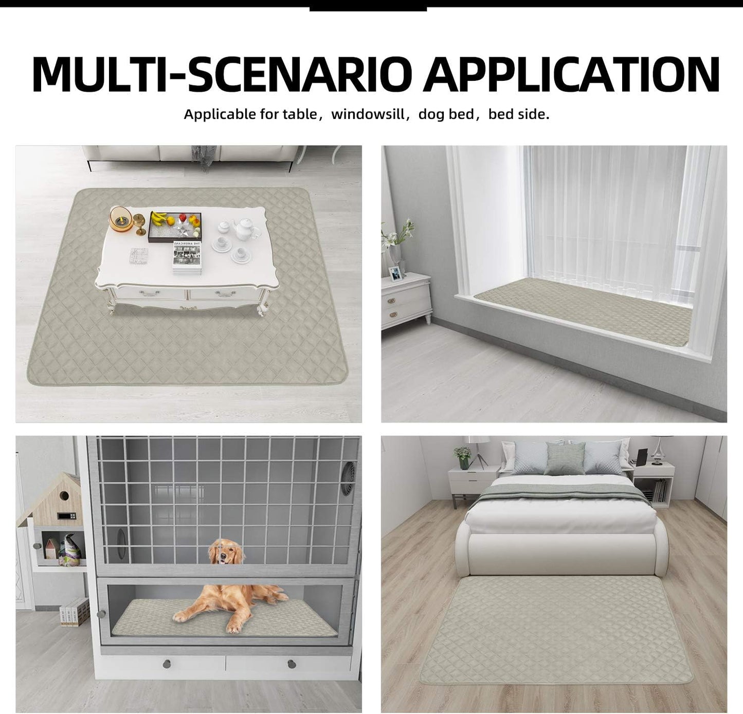 Easy-Going Sectional Couch Covers for Dogs L Shape Sofa Cover Reversible Sofa Slipcover Chaise Lounge Cover Furniture Protector Cover for Pets Dog Cat (42 x 52 inches, Beige/Beige)