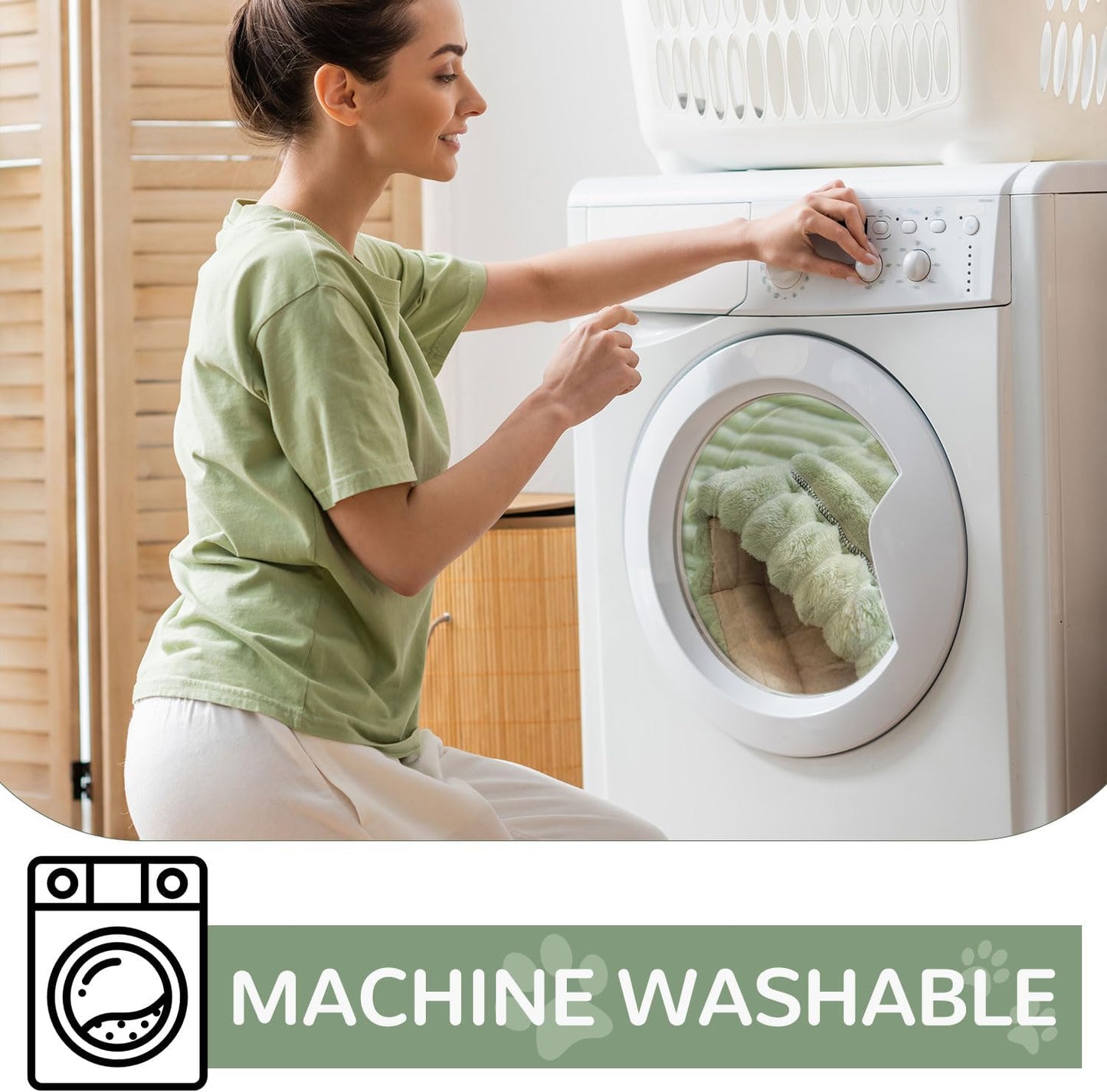 OTOB Couch Covers for 3 Cushion Sofa Pet Friendly, Plush Fuzzy Non Slip Sofa Covers Washable, Soft All Seasons Sofa Slipcovers Furniture Protector Dog Bed Mat (Matcha Green, 27.6" x 82.7")