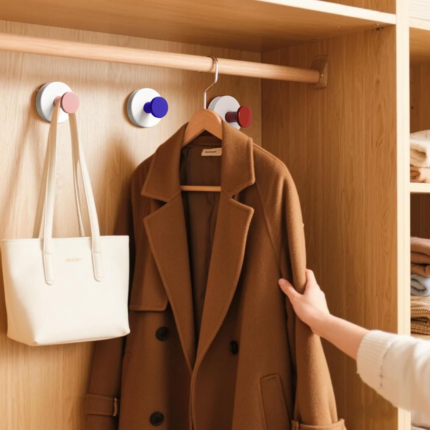 4 Pcs Suction Cup Hooks for Shower，304 Stainless Steel Removable Hooks，Towel Hook，Suction Hook for Bathroom, Bedroom, Glass Window