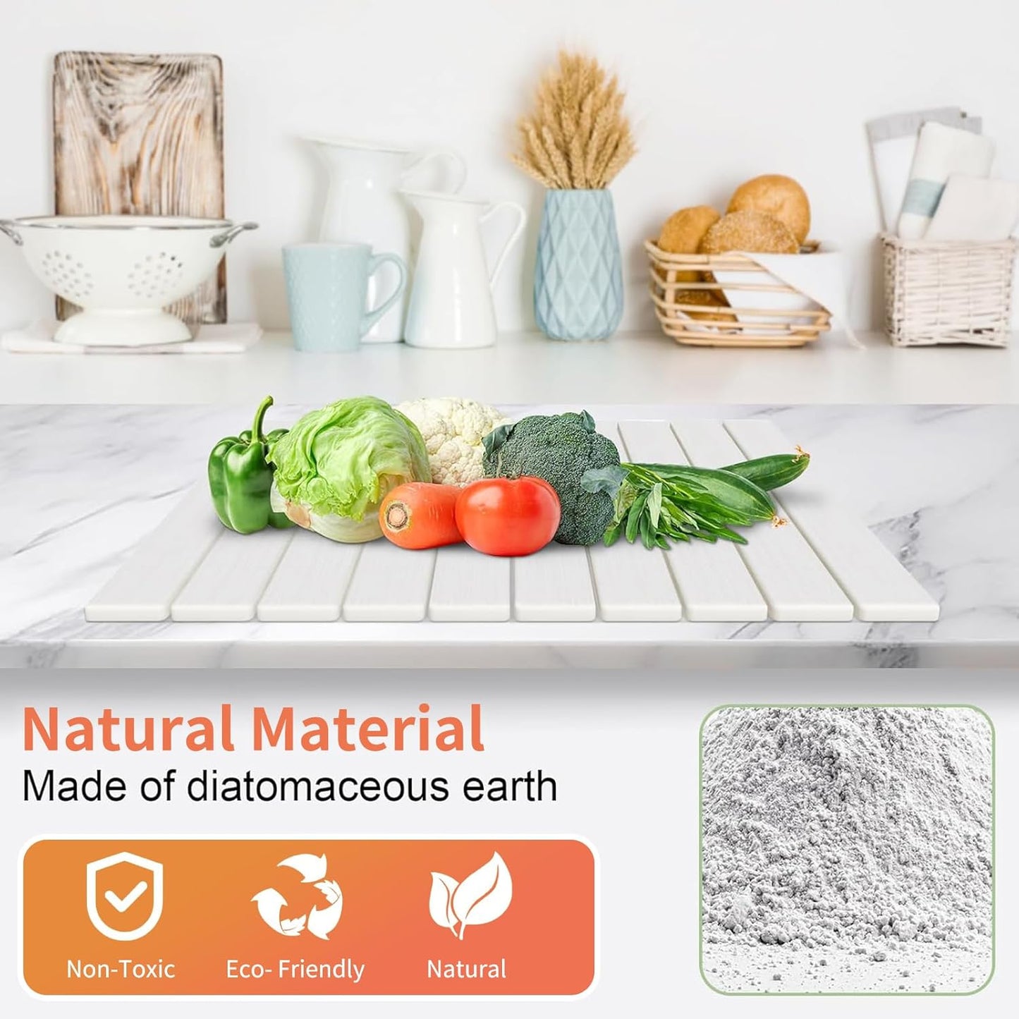 Dish Drying Mats Stone Drying Mat for Kitchen Counter Dish Drying for Kitchen Counter Quick Dry Stone Mat Kitchen