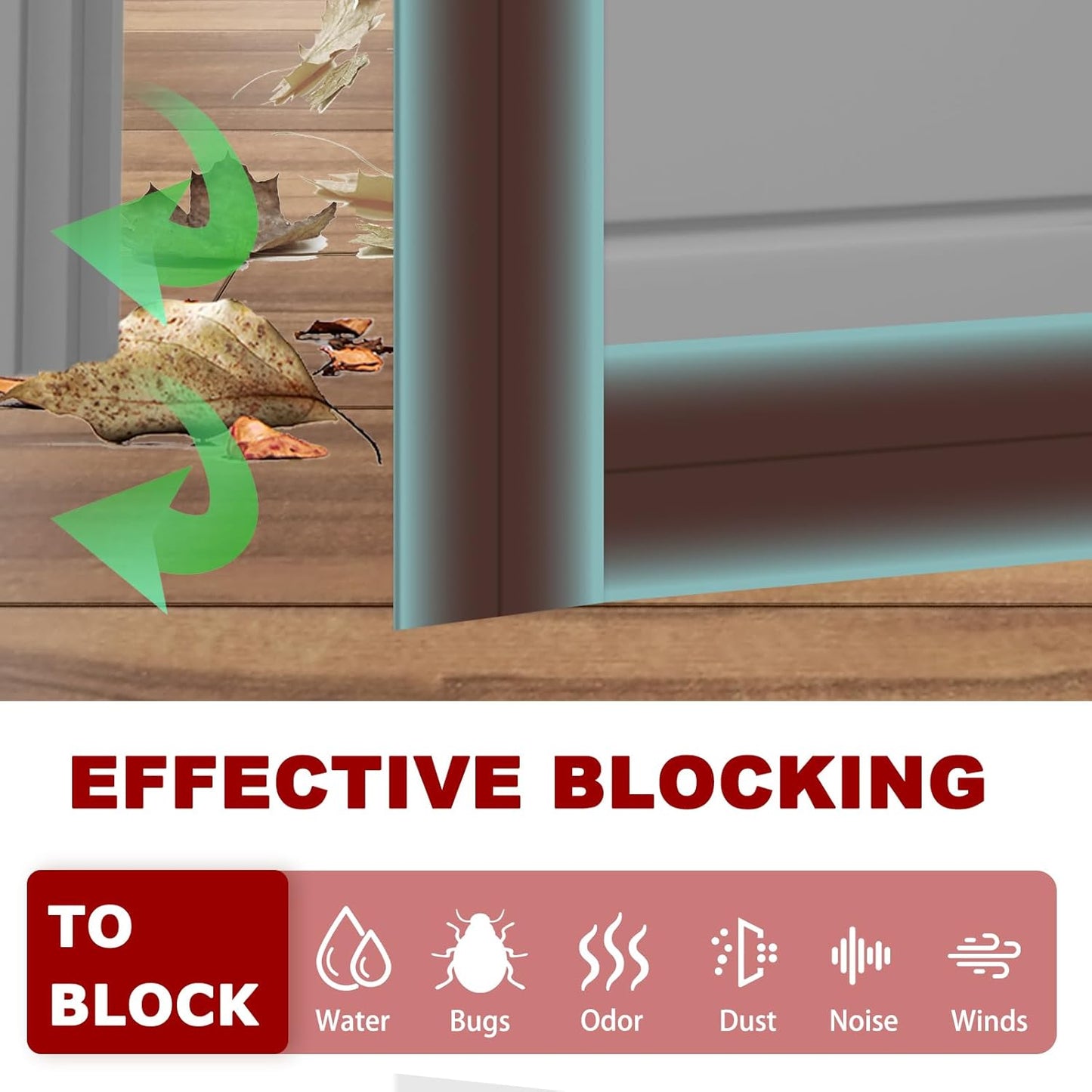 Weather Stripping Self Adhesive Door Draft Stopper Flexible Shower Door Bottom Seal Silicone Seal Strip for Sliding Glass Windows Side Gaps (Brown, 2 Inch Wide x 20 Feet Long)