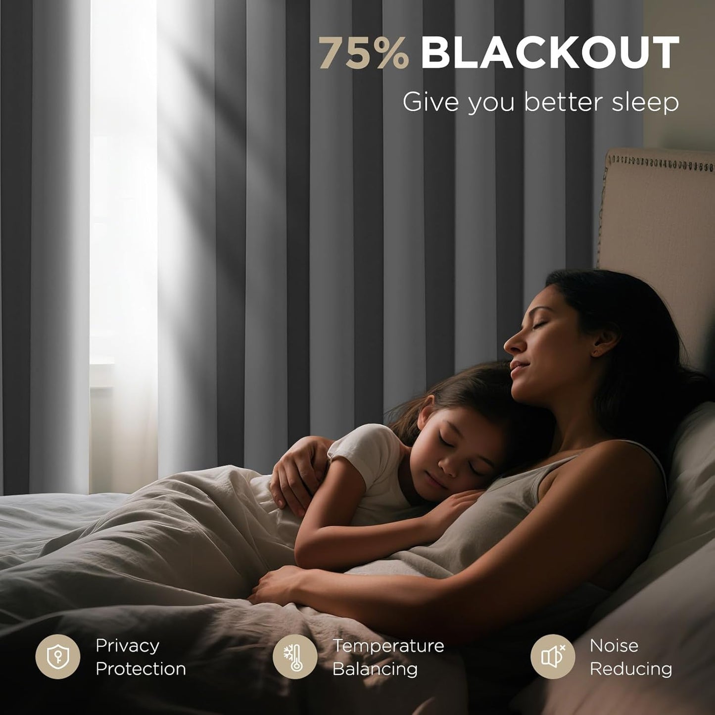 Joydeco Blackout Door Curtain for Doorway Privacy 78 Inches Long, Grommet Closet Curtain for Open Closet, Room Divider for Bedroom Living Room (Greyish White 52Wx78L, 1 Panel)