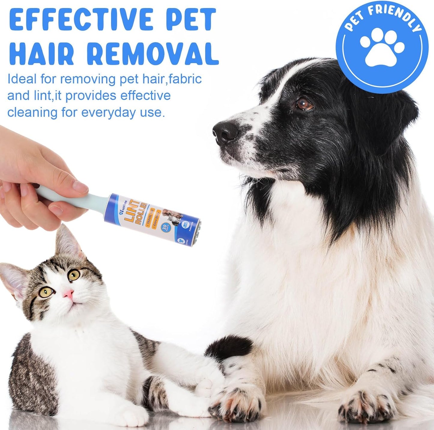 Hushee 24 Pack Bulk Mini Lint Roller for Travel 720 Sheets 6'' Small Lint Removers Portable Lint Roller Travel Size Removers Sticky Removing Tool for Pet Hair Clothes Furniture Car Seat