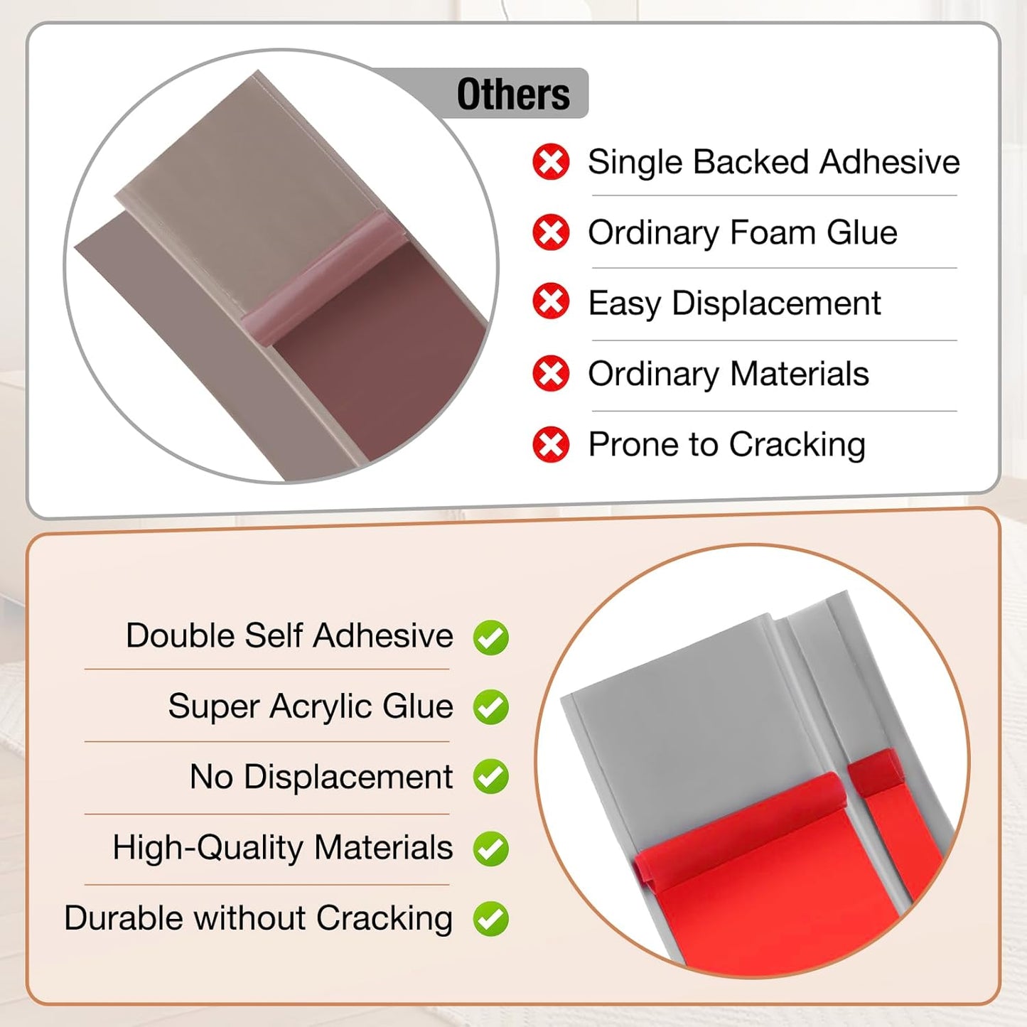 Floor Transition Strip Self Adhesive Vinyl Door Threshold for Doorways Carpet Edging Trim Overlap Edge Reducer for Laminate Floor, Carpet, Tile (Light Gray Wood Grain, 3/5" to 4/5", 3.3Ft)