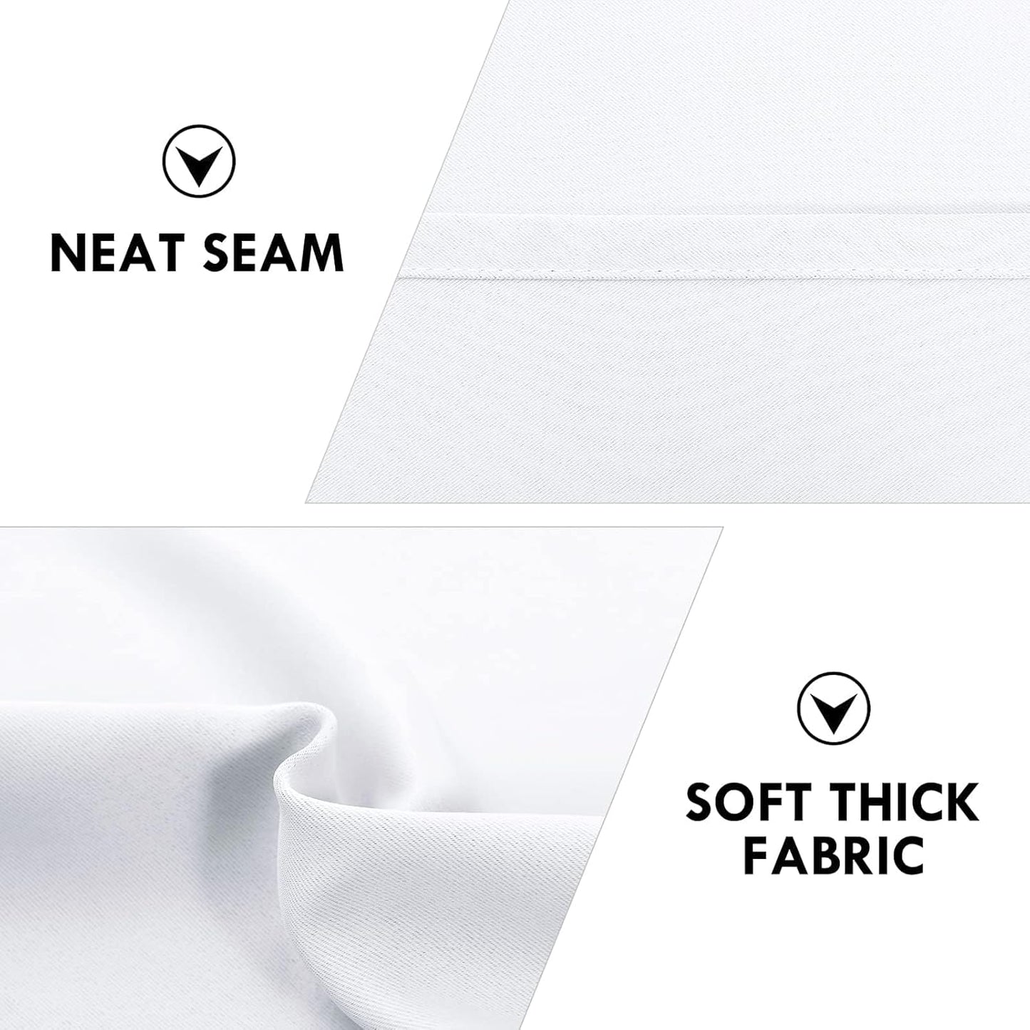 DWCN Blackout Curtains for Bedroom - Thermal Insulated Privacy Energy Saving Rod Pocket Drapes for Living Room, W 38 x L 72 Inch, Greyish White, Set of 2