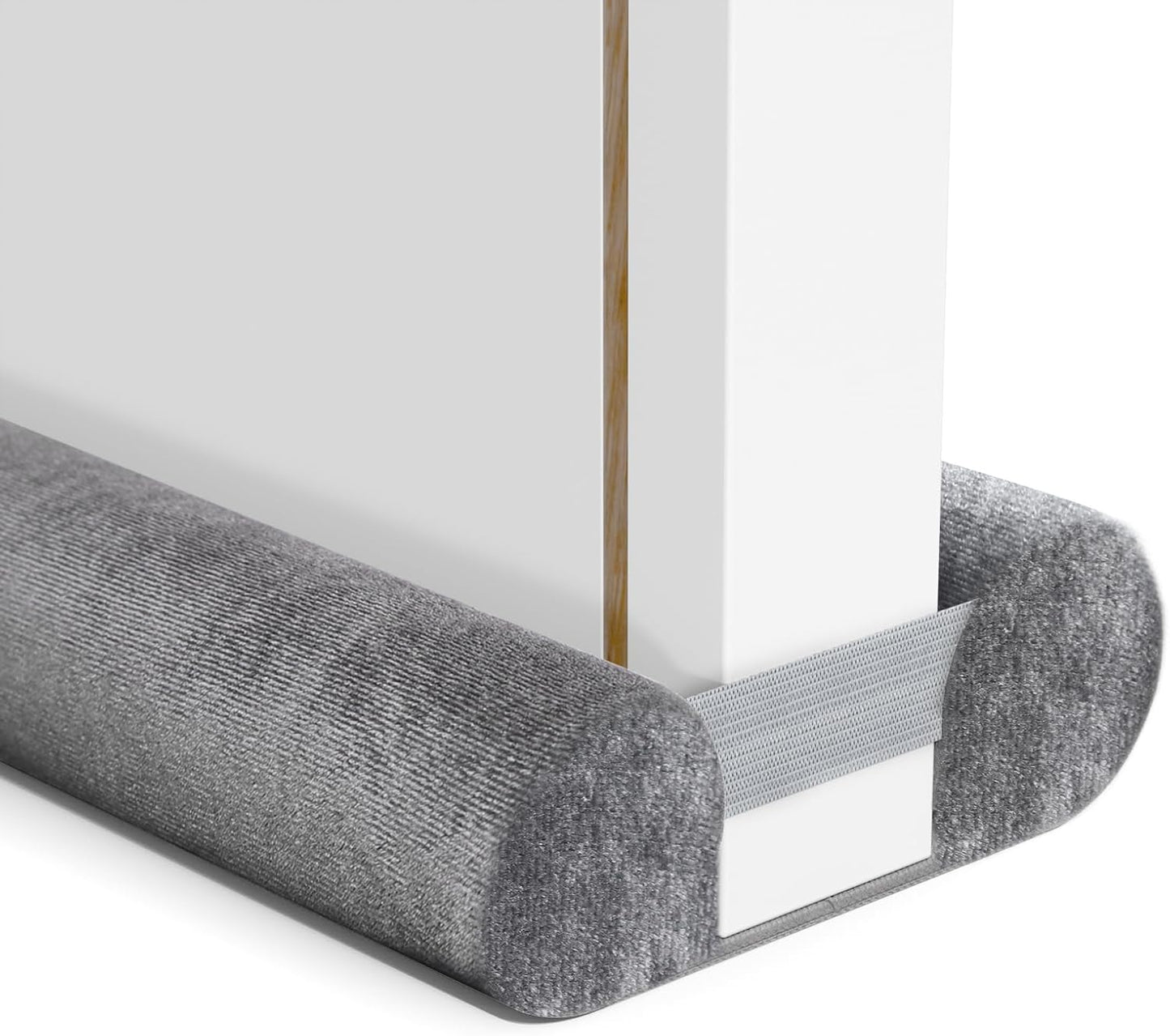 Door Draft Stopper for Bottom of Door, Under Door Gap Filler/Seal for Big Gap, No Folding Required, Flexible Installation Door Sweep soundproofing Strip for Home & Apartment, 28-32in, Grey