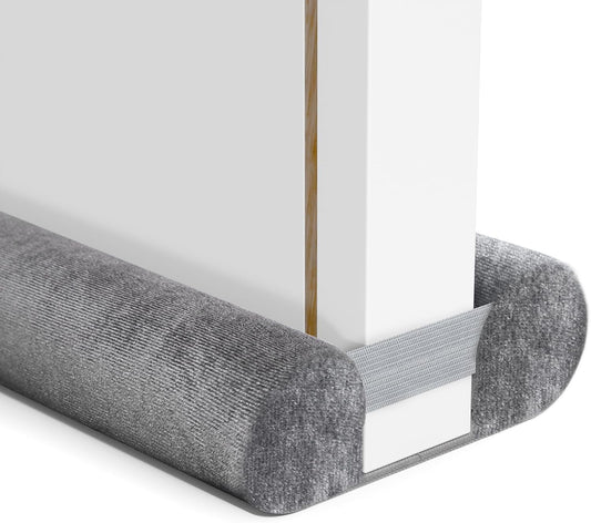 Door Draft Stopper for Bottom of Door, Under Door Gap Filler/Seal for Big Gap, No Folding Required, Flexible Installation Door Sweep soundproofing Strip for Home & Apartment, 28-32in, Grey
